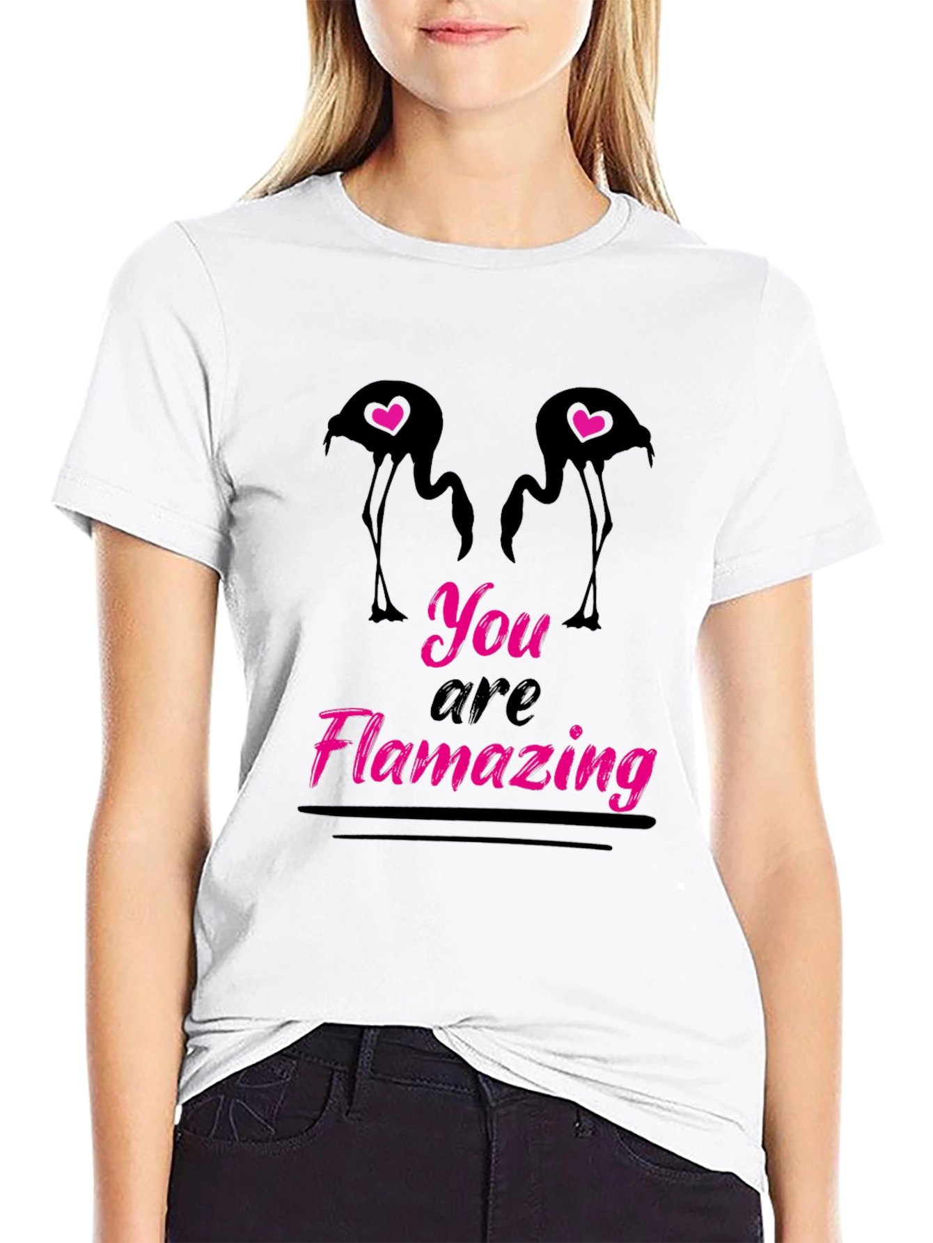 Flamazing Flamingo Graphic Tee - Black