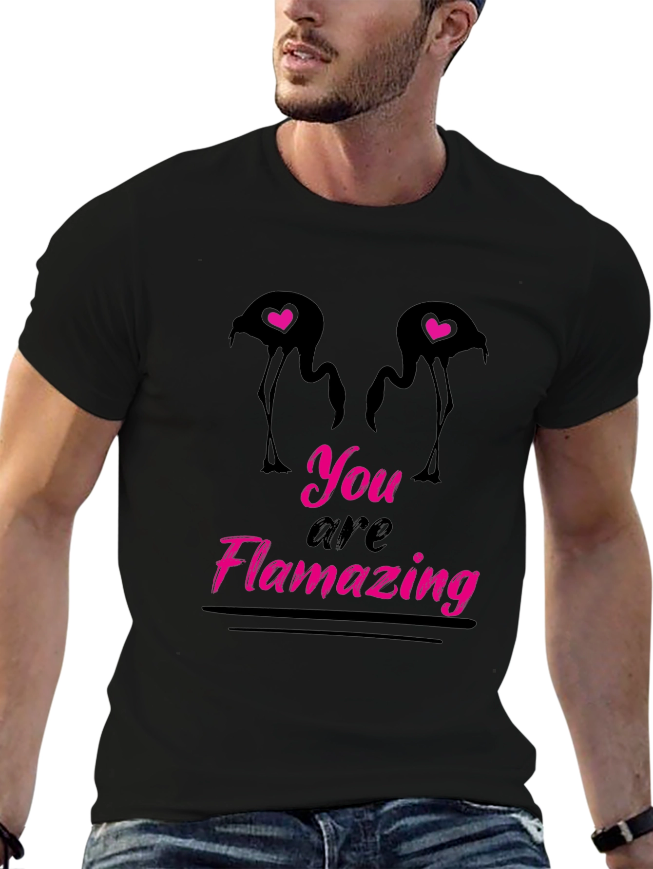 Flamazing Flamingo Graphic Tee - Black