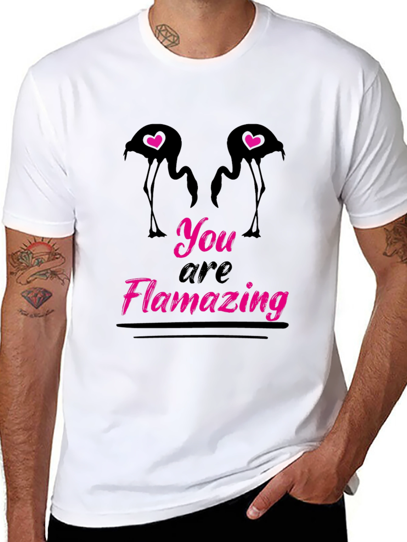 Flamazing Flamingo Graphic Tee - Black