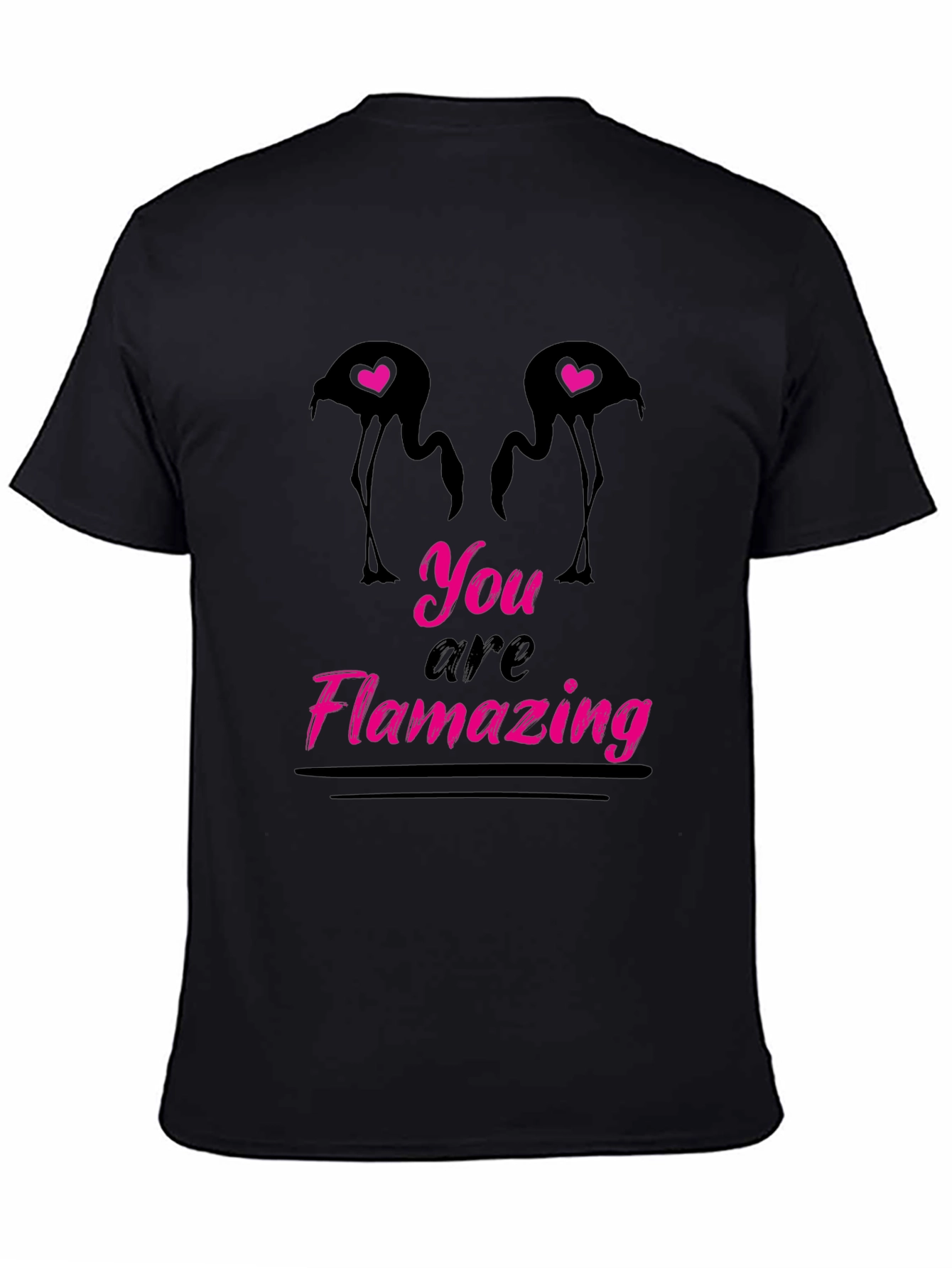 Flamazing Flamingo Graphic Tee - Black