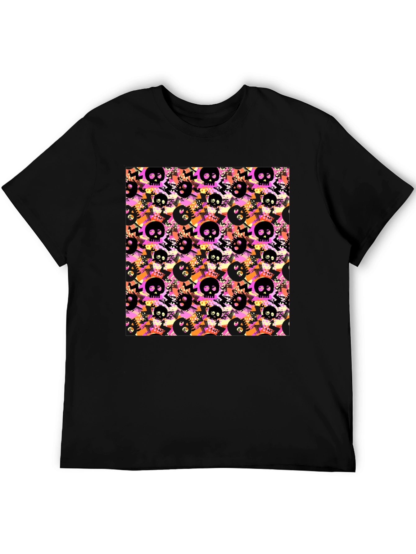 Skull Pattern Graphic Mens T-Shirt