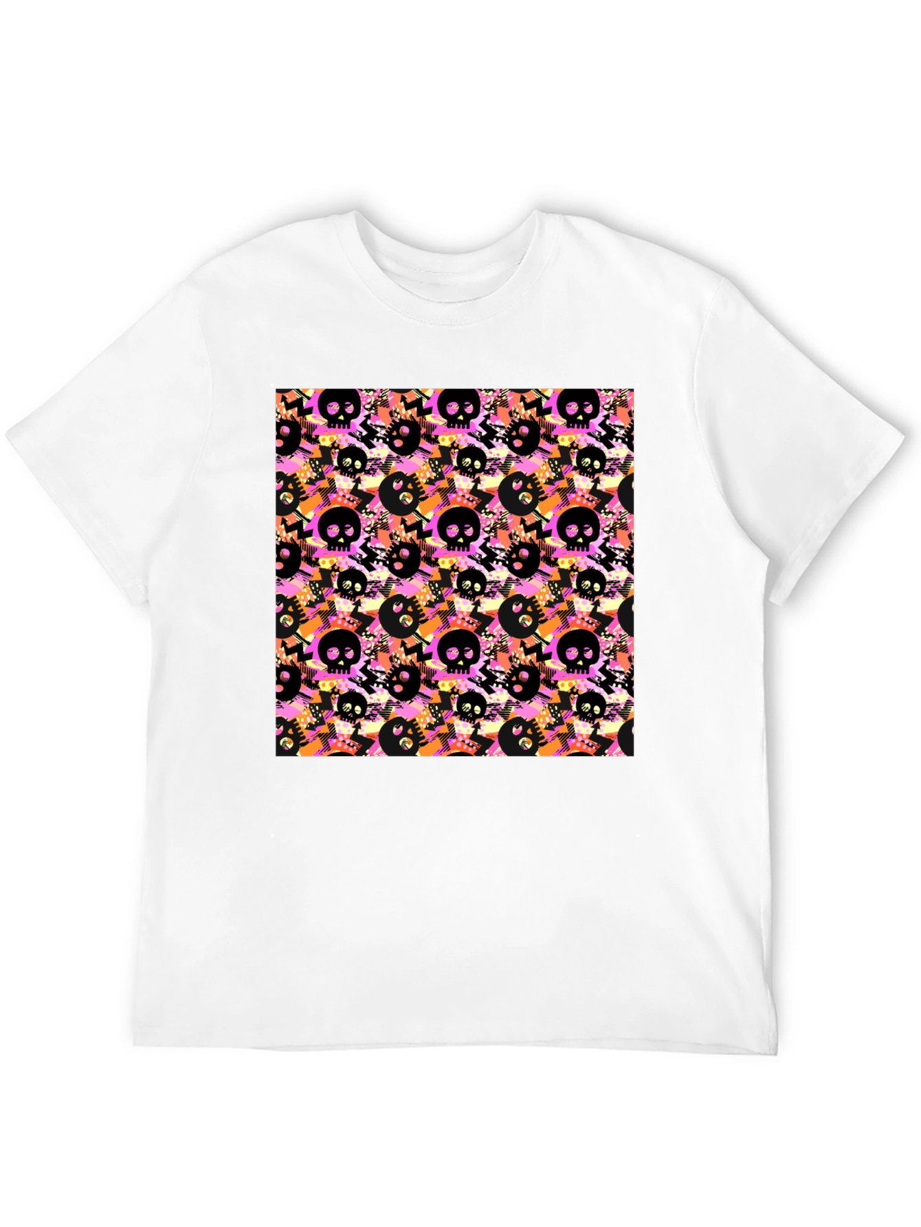 Skull Pattern Graphic Mens T-Shirt