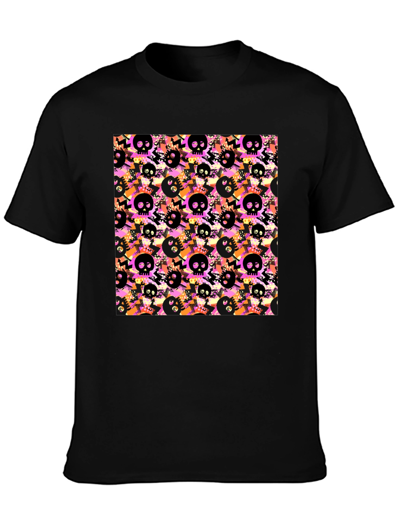 Skull Pattern Graphic Mens T-Shirt