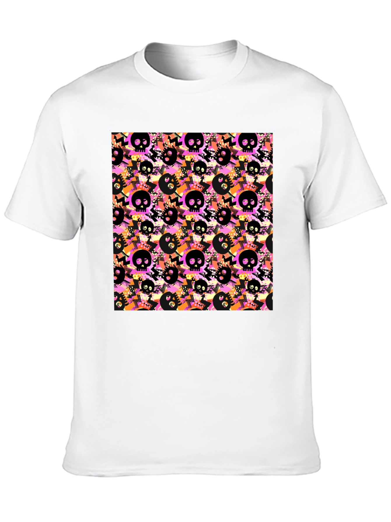 Skull Pattern Graphic Mens T-Shirt