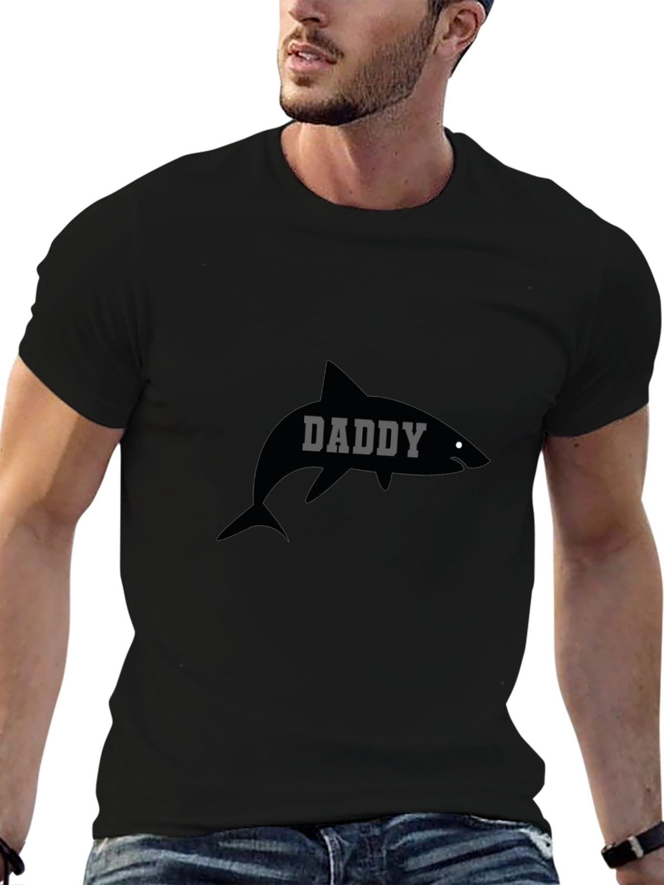 Daddy Shark T-Shirt - Black Graphic Tee