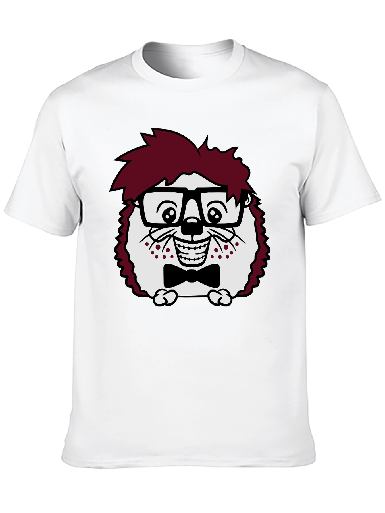 Funny Hedgehog Geek T-Shirt - Black Cotton Tee