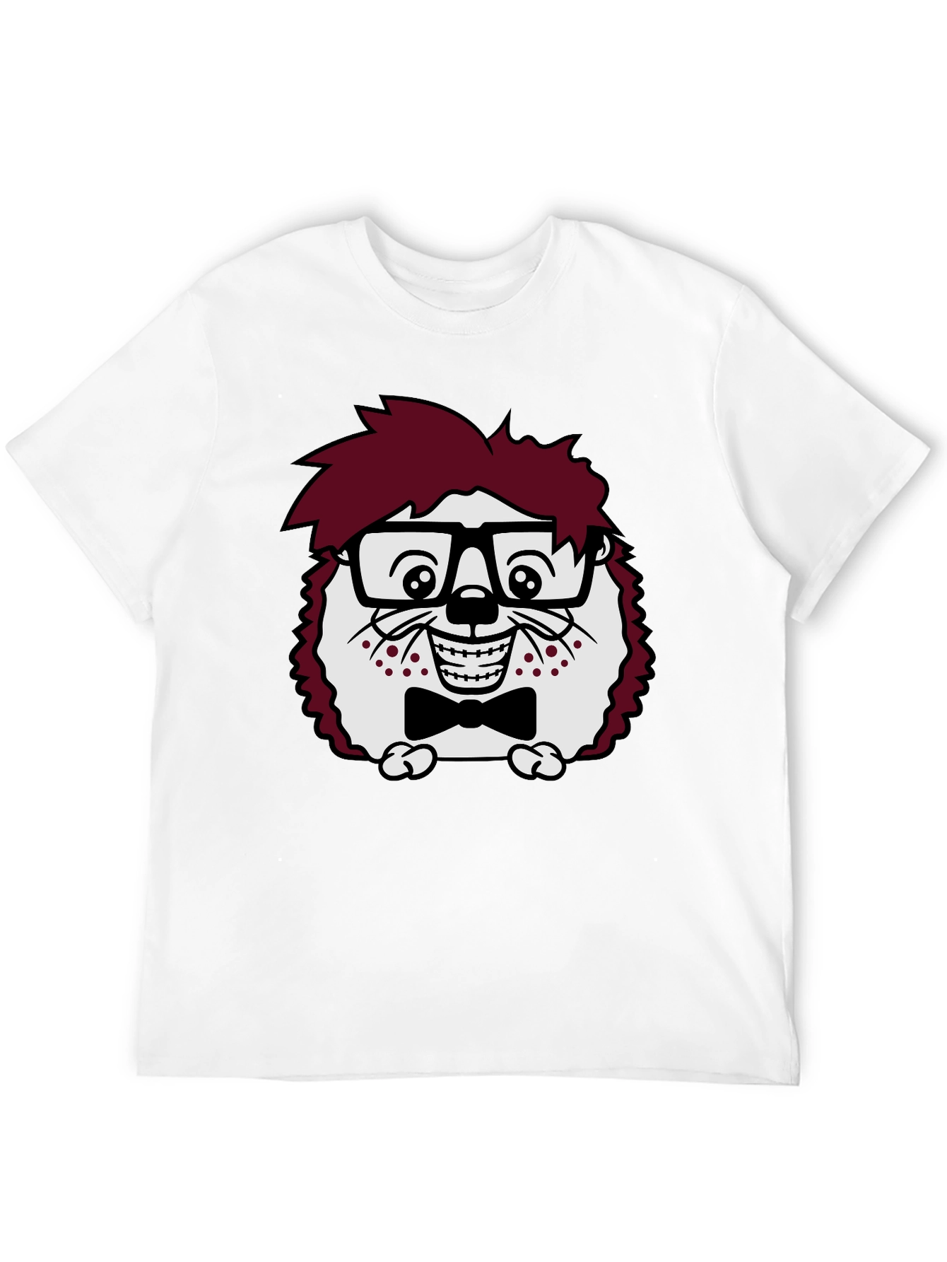 Funny Hedgehog Geek T-Shirt - Black Cotton Tee