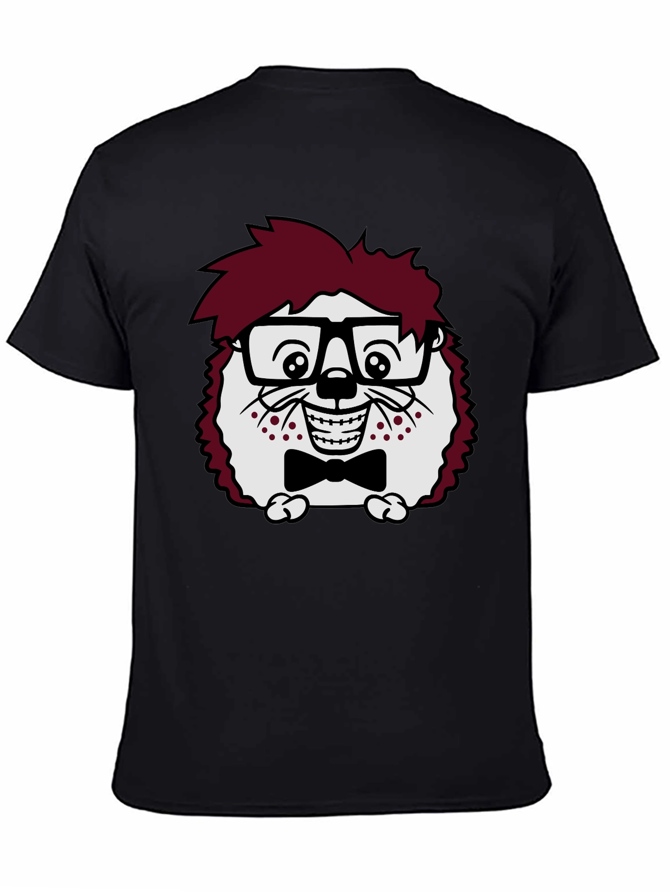 Funny Hedgehog Geek T-Shirt - Black Cotton Tee
