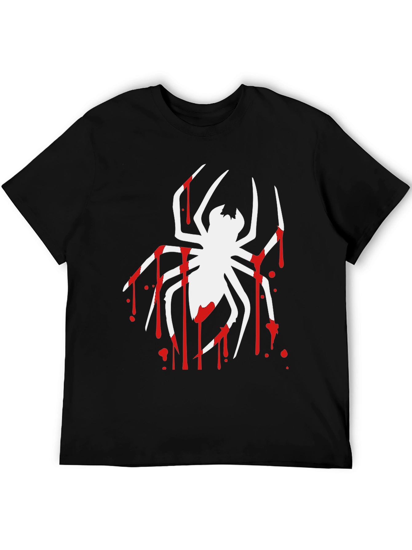 Spider Drip Graphic Tee - Bold Black Cotton T-Shirt