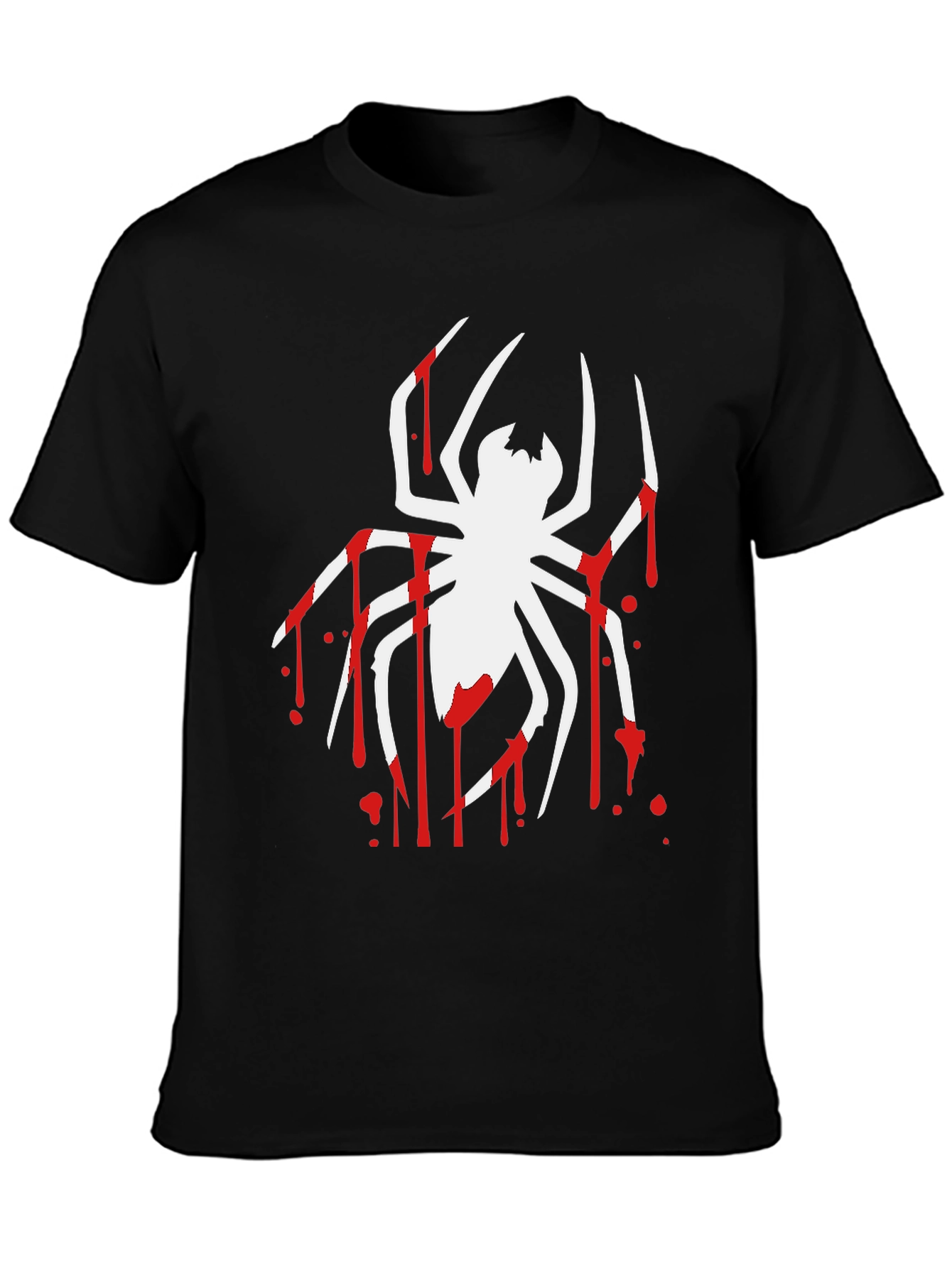 Spider Drip Graphic Tee - Bold Black Cotton T-Shirt