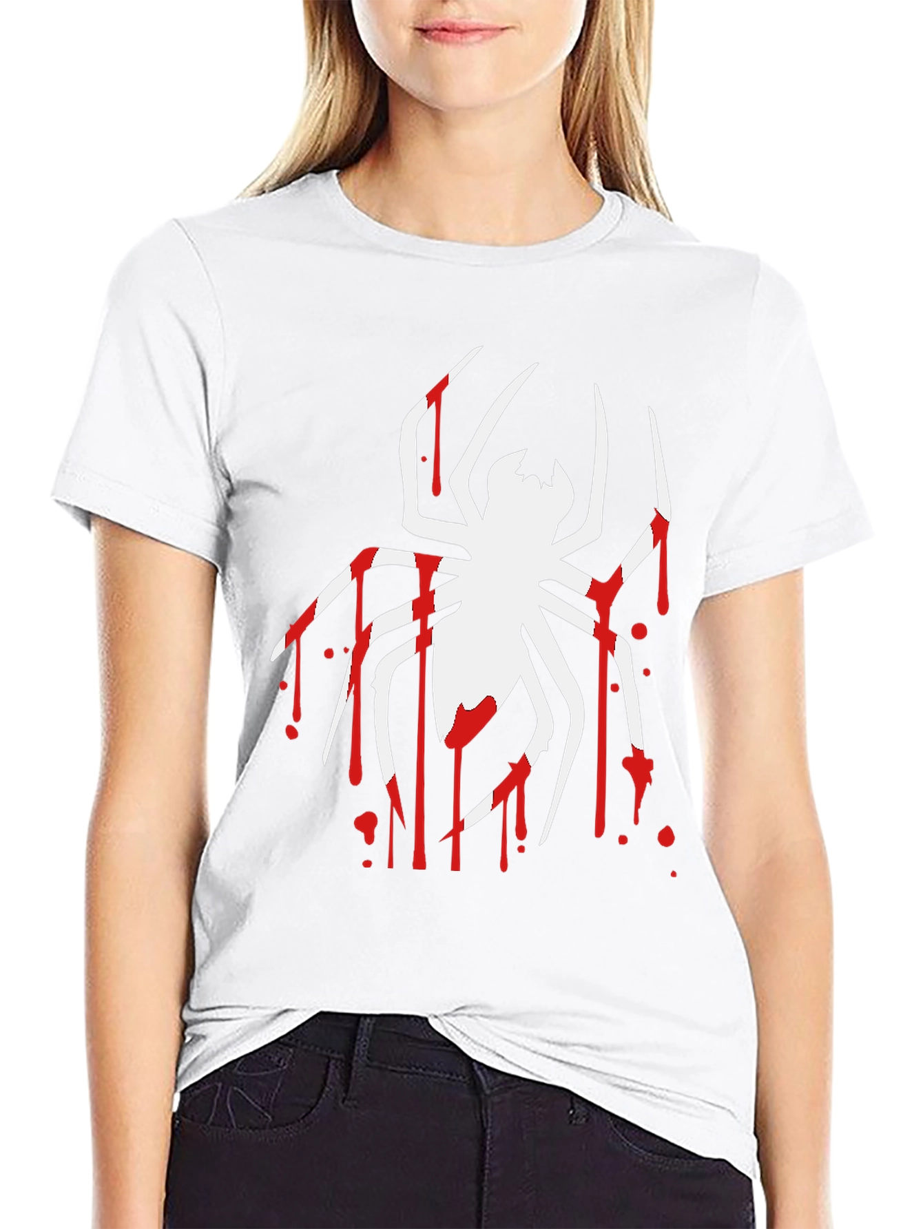 Spider Drip Graphic Tee - Bold Black Cotton T-Shirt