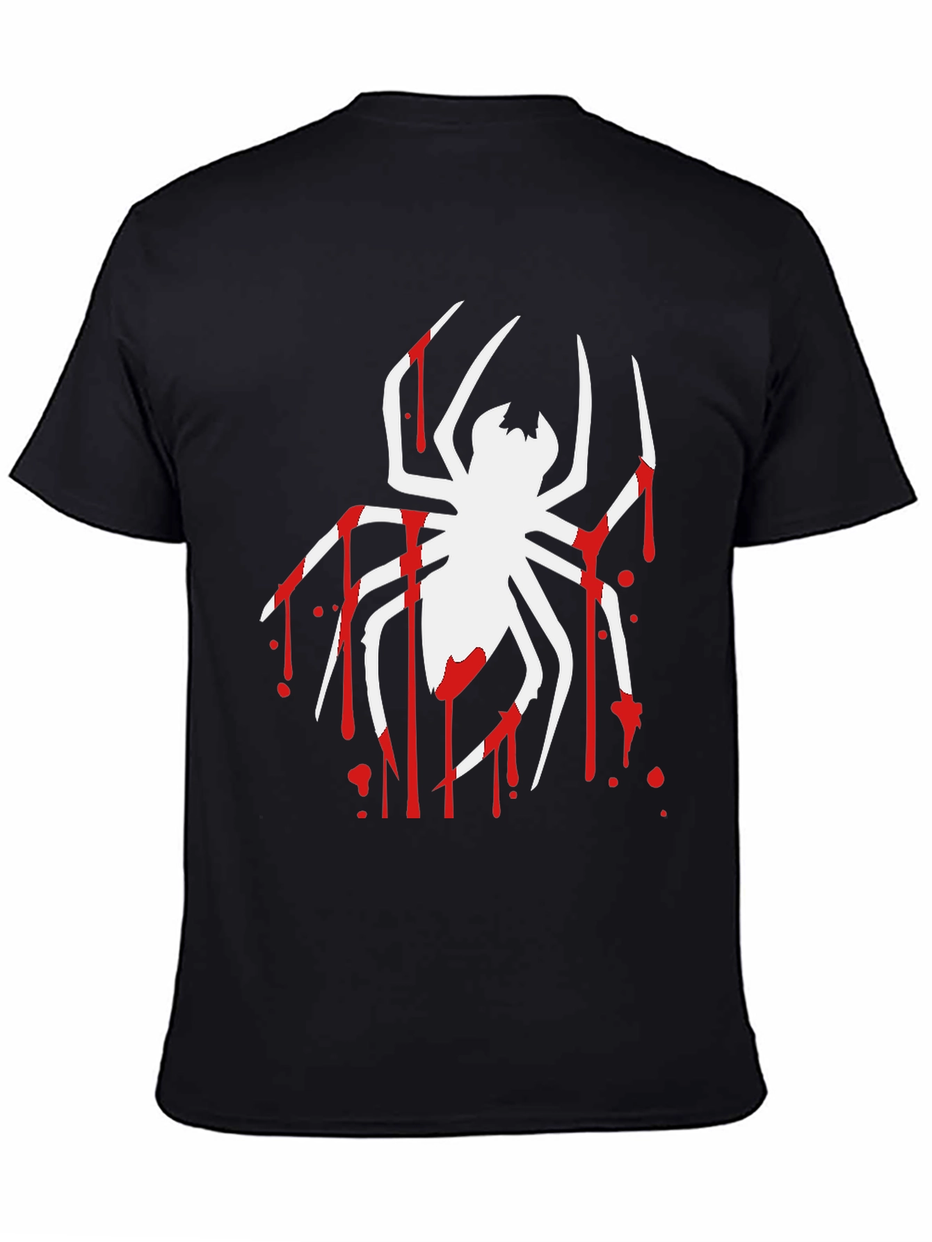Spider Drip Graphic Tee - Bold Black Cotton T-Shirt