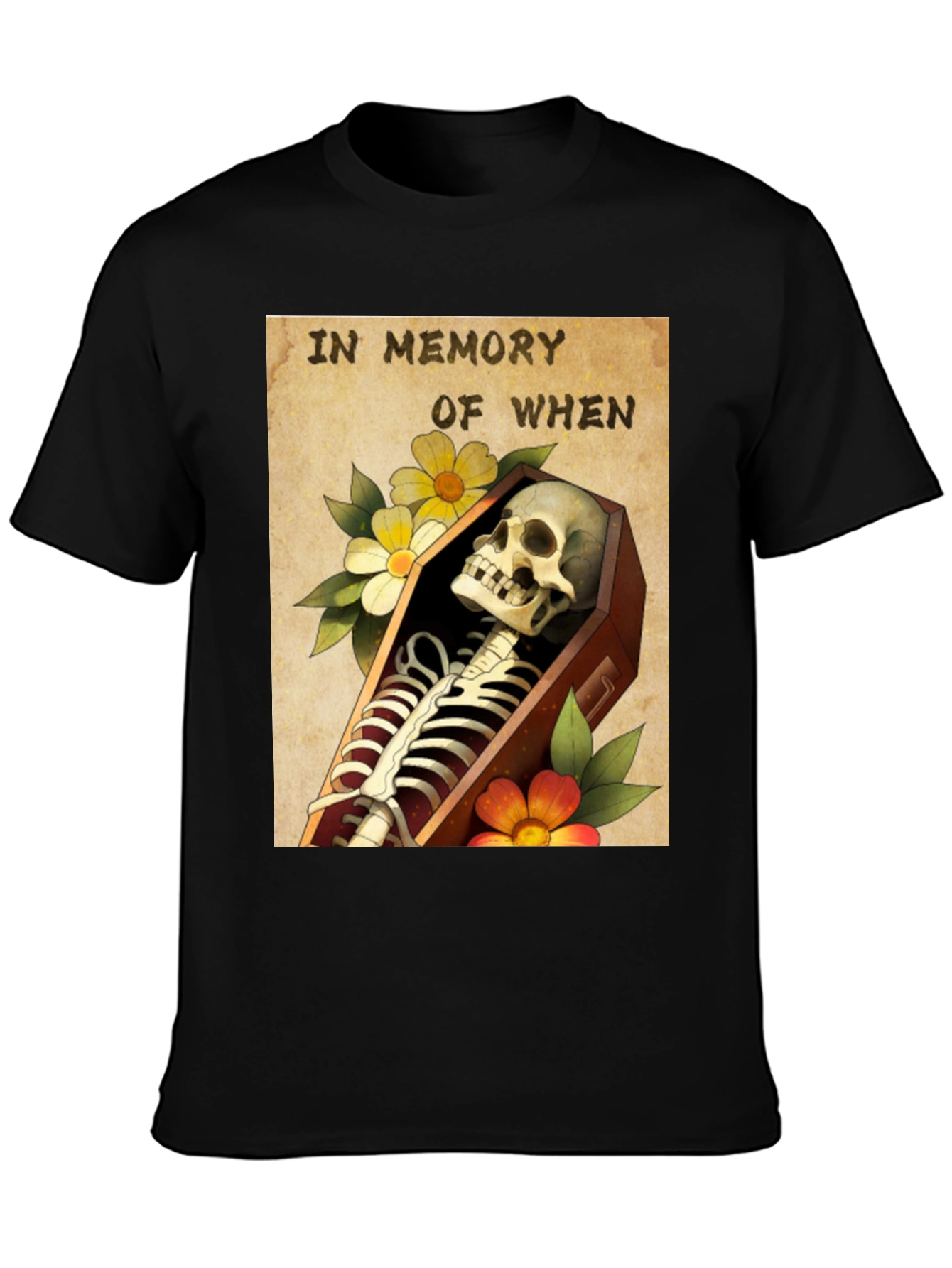 Skeleton Coffin T-Shirt: In Memory Of When