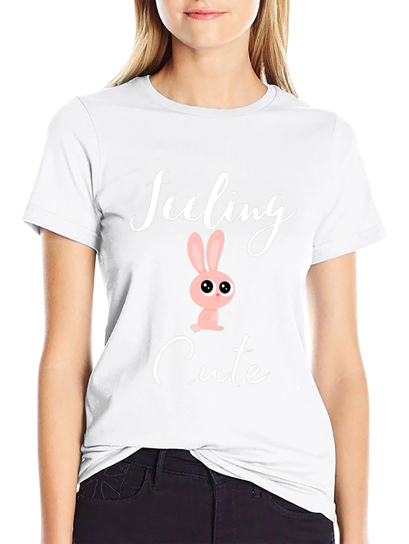 Feeling Cute Bunny T-Shirt - Black