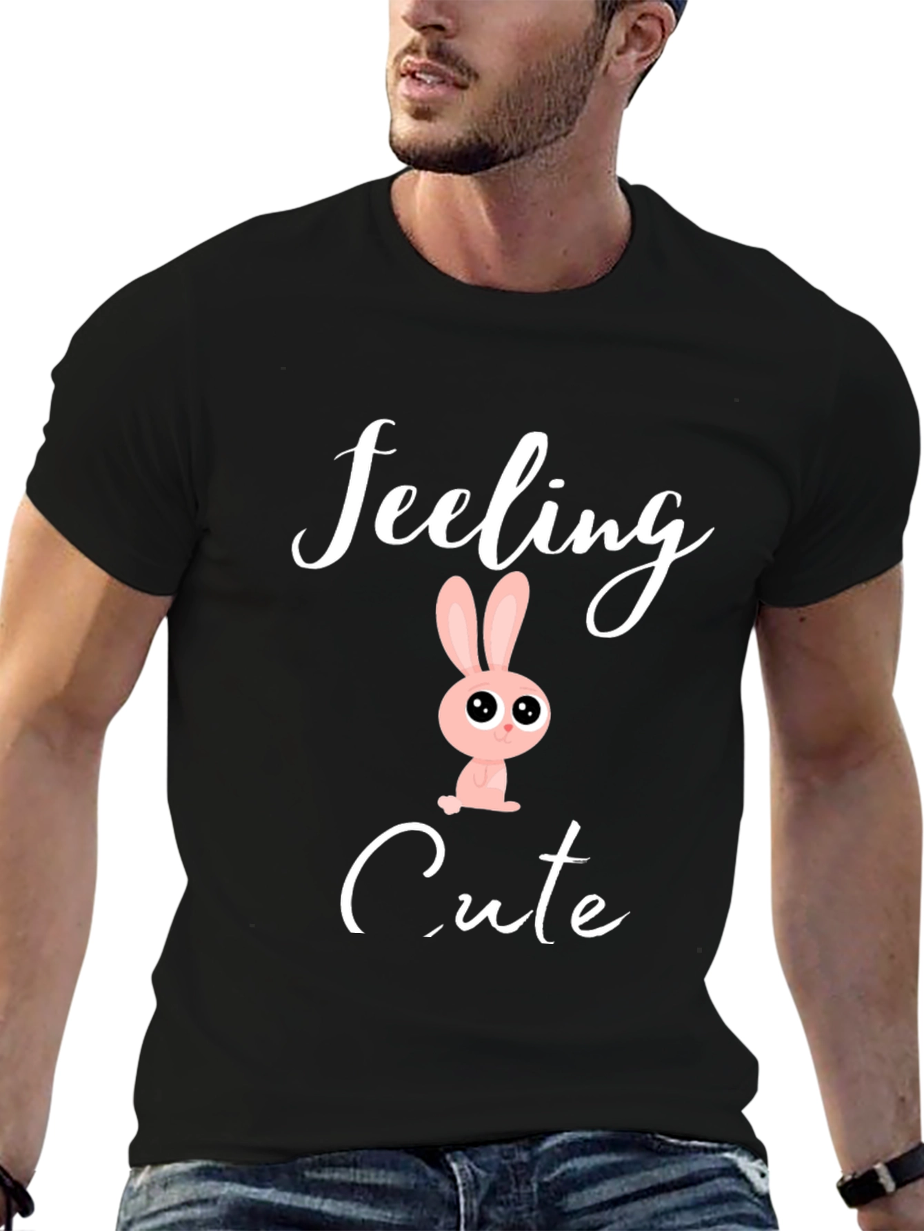 Feeling Cute Bunny T-Shirt - Black