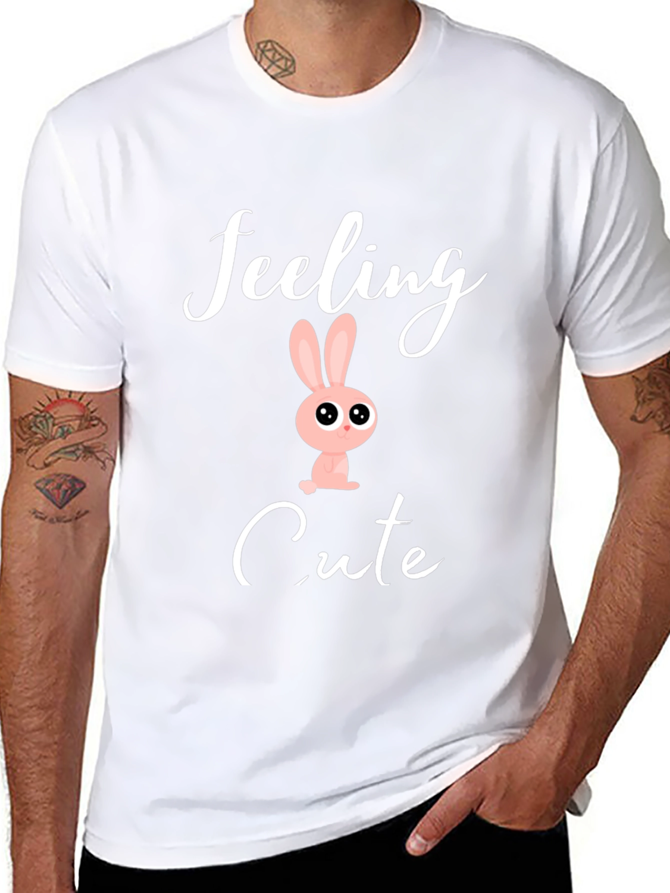 Feeling Cute Bunny T-Shirt - Black