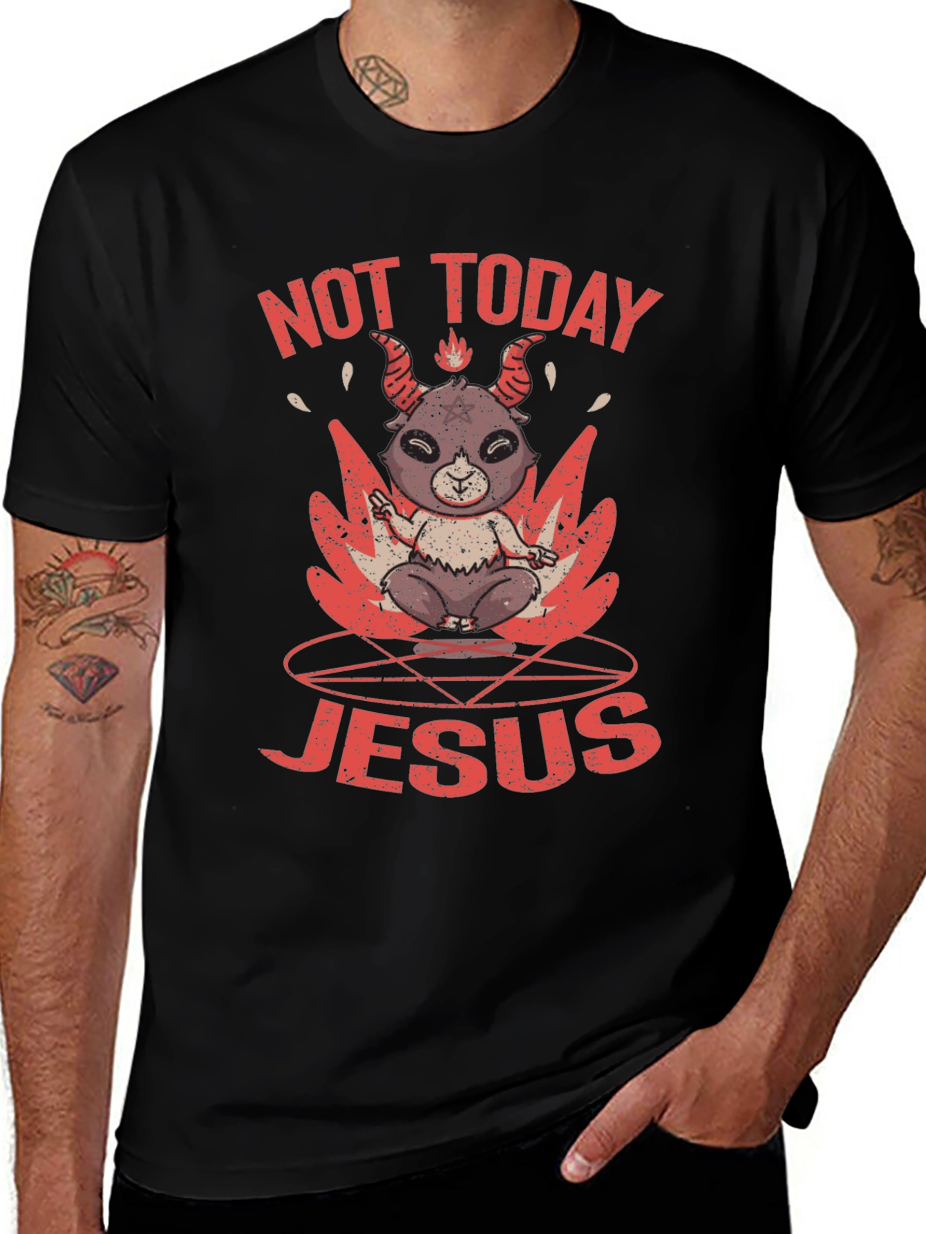 Not Today Jesus Graphic T-Shirt