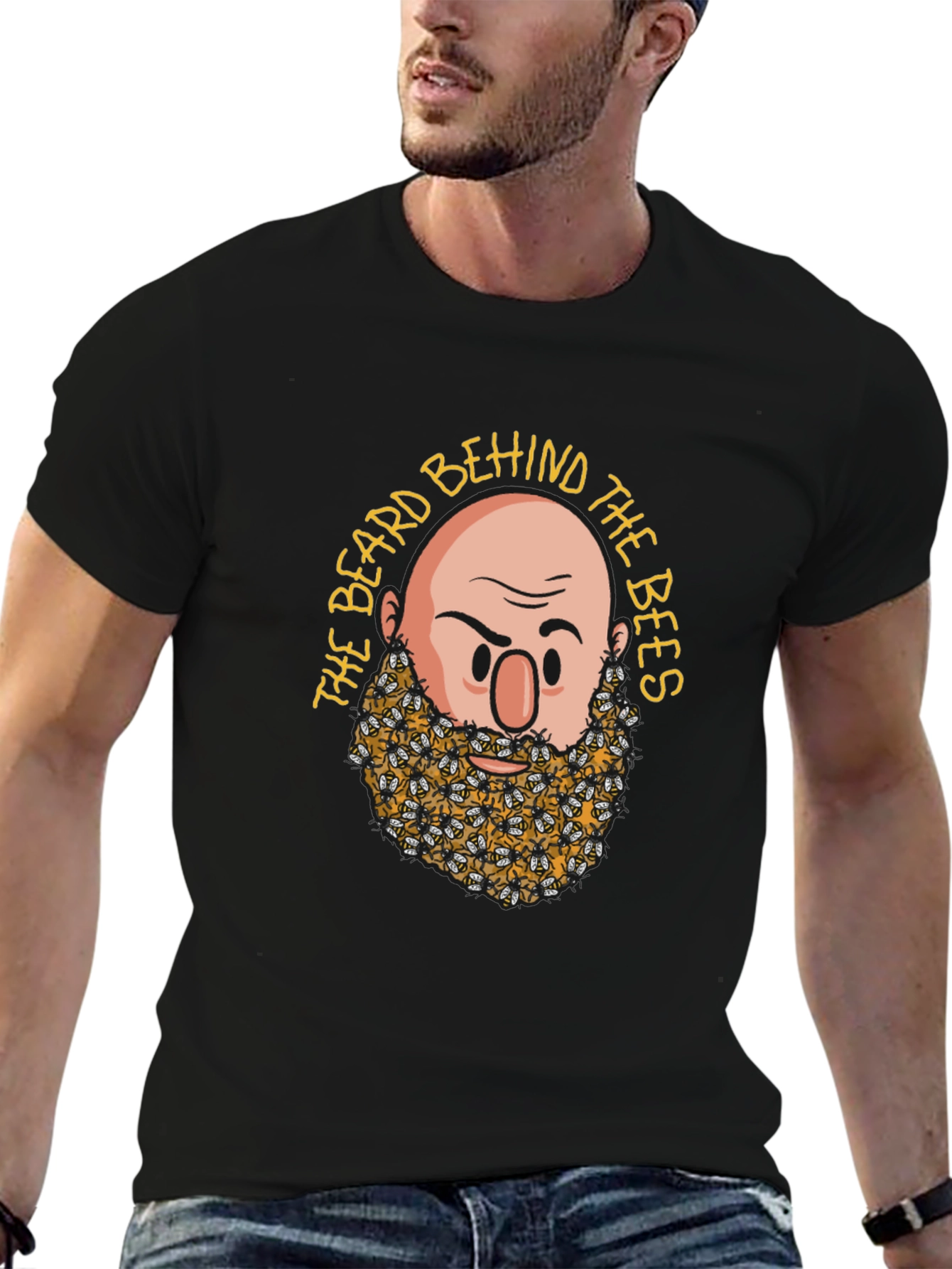 Beard Behind the Bees Graphic Tee - Black