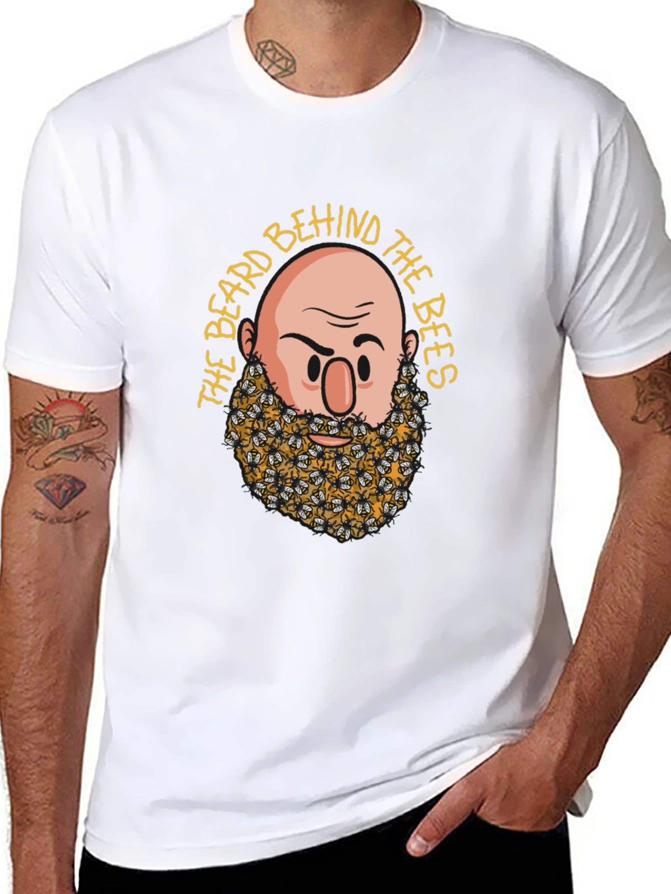 Beard Behind the Bees Graphic Tee - Black
