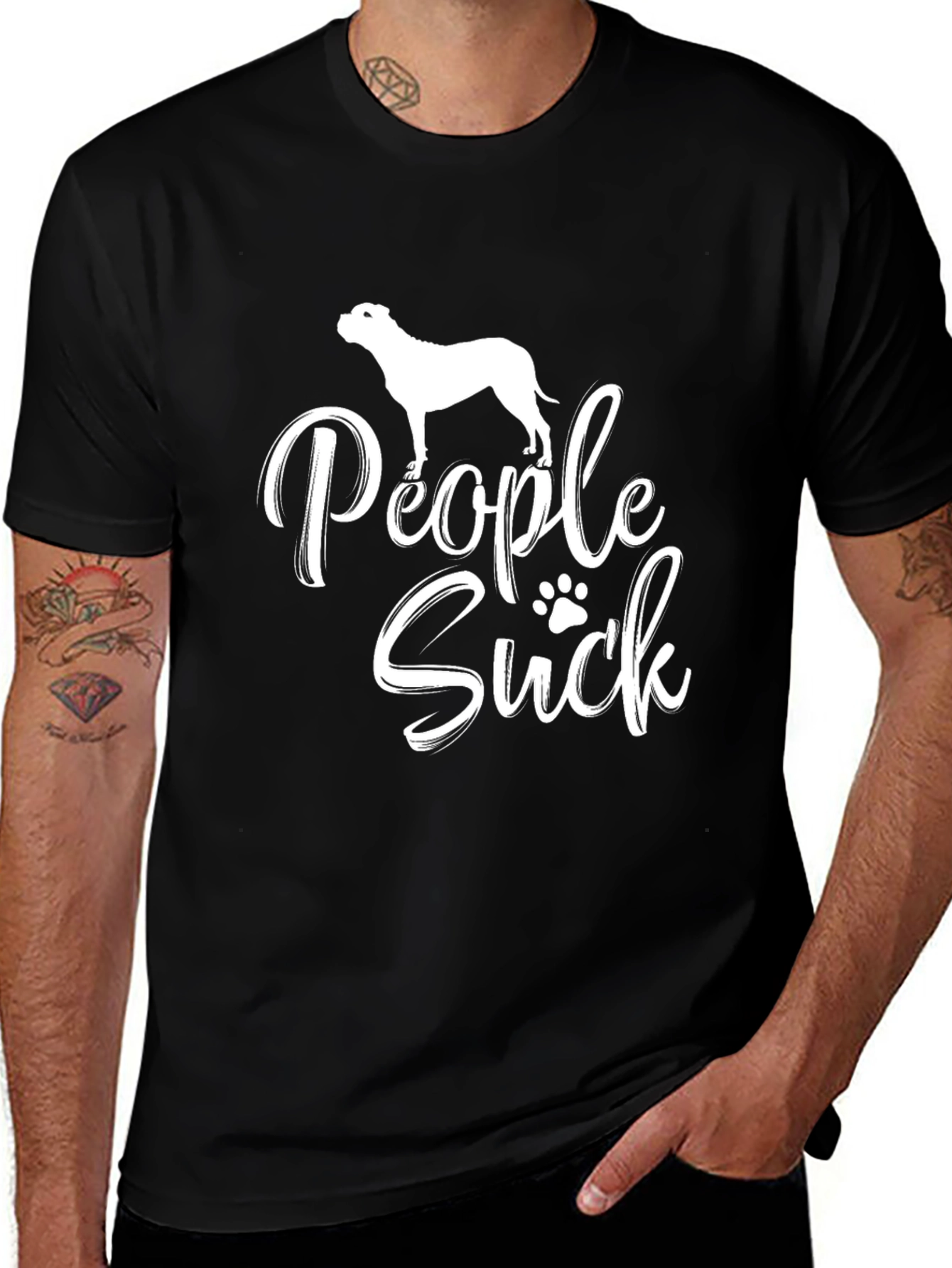People Suck Dog T-Shirt - Sarcastic Pet Lover Tee