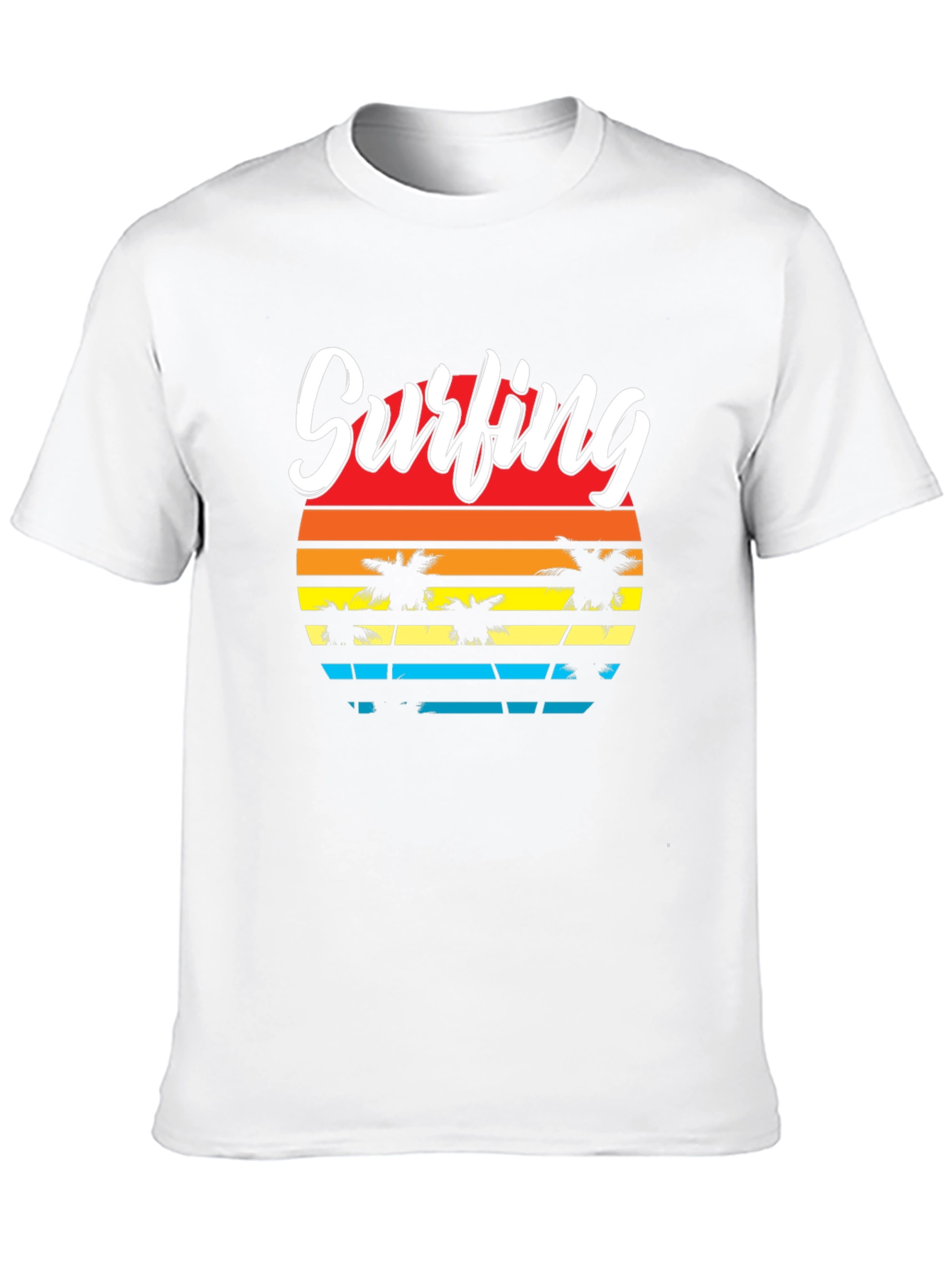 Surfing Sunset Palm Tree T-Shirt
