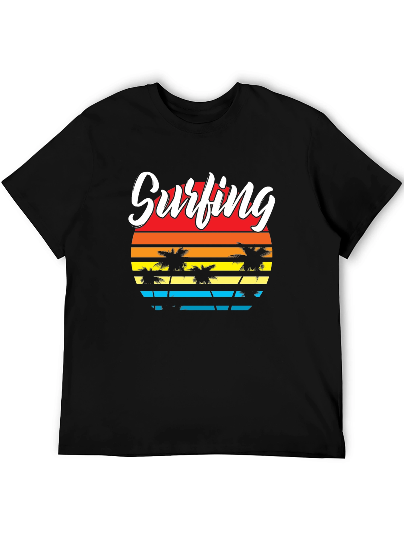 Surfing Sunset Palm Tree T-Shirt