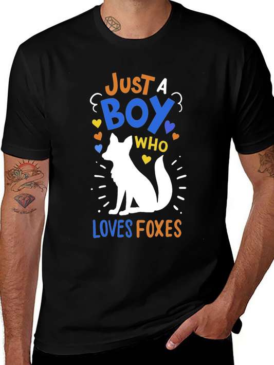 Boy Loves Foxes Graphic Tee - Trendy Animal Lover T-Shirt
