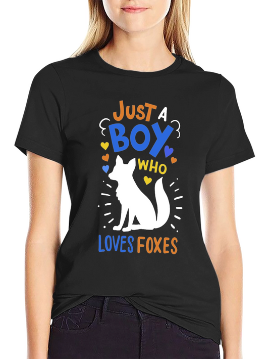 Boy Loves Foxes Graphic Tee - Trendy Animal Lover T-Shirt