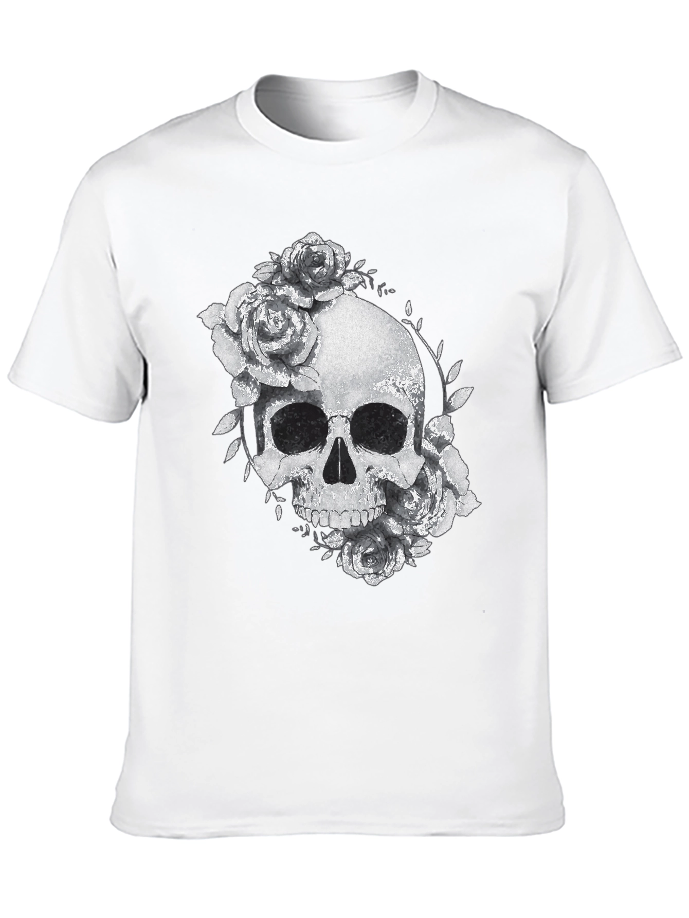 Skull & Roses Graphic Black T-Shirt