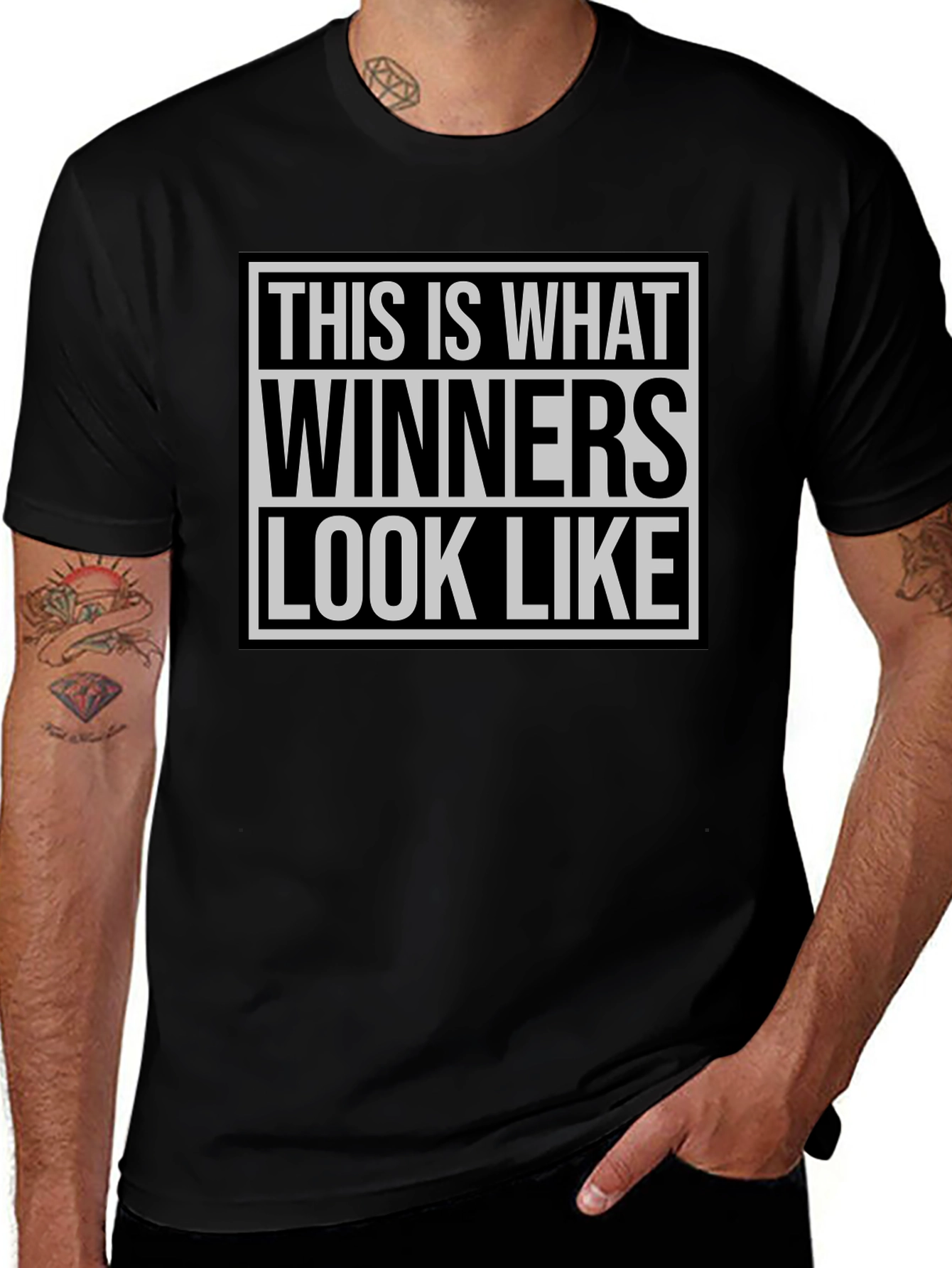 Winners T-Shirt - Black Tee for Success