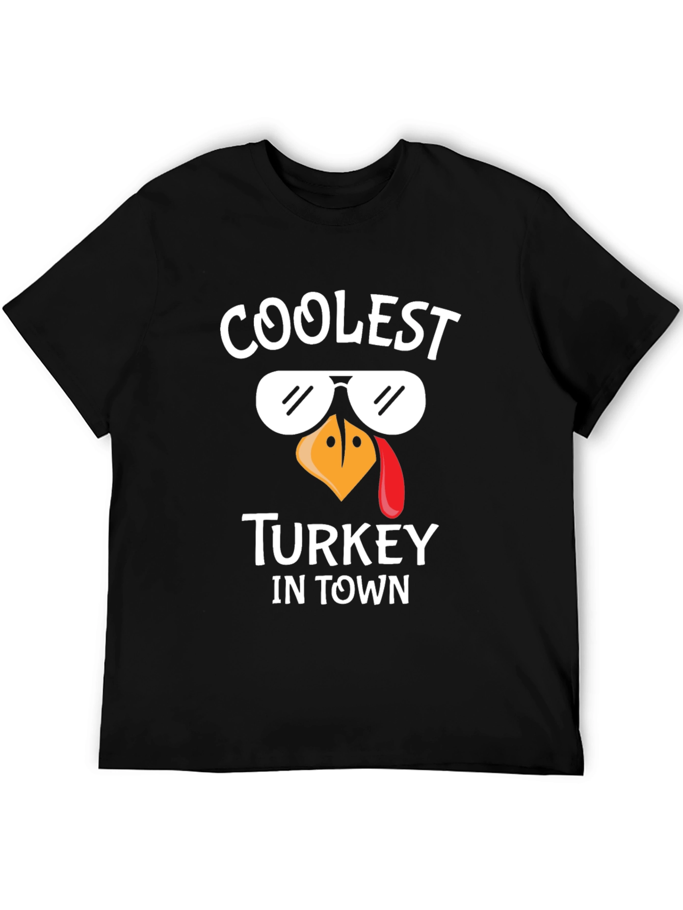 Coolest Turkey in Town Black Graphic Tee