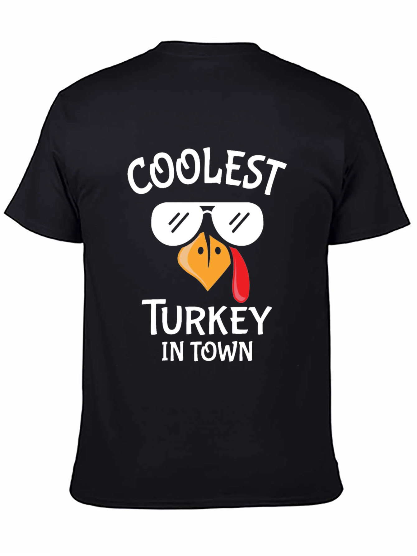 Coolest Turkey in Town Black Graphic Tee