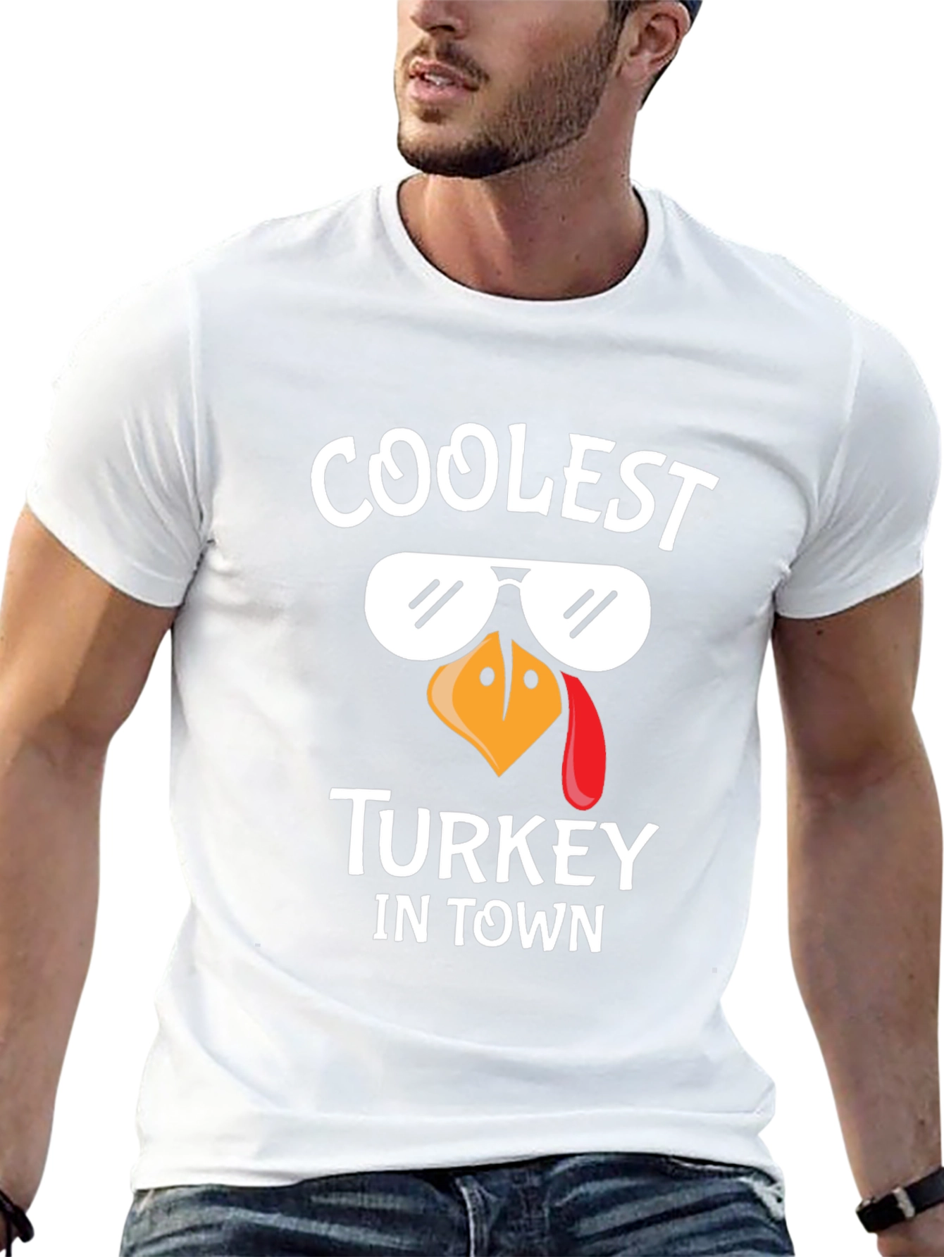 Coolest Turkey in Town Black Graphic Tee