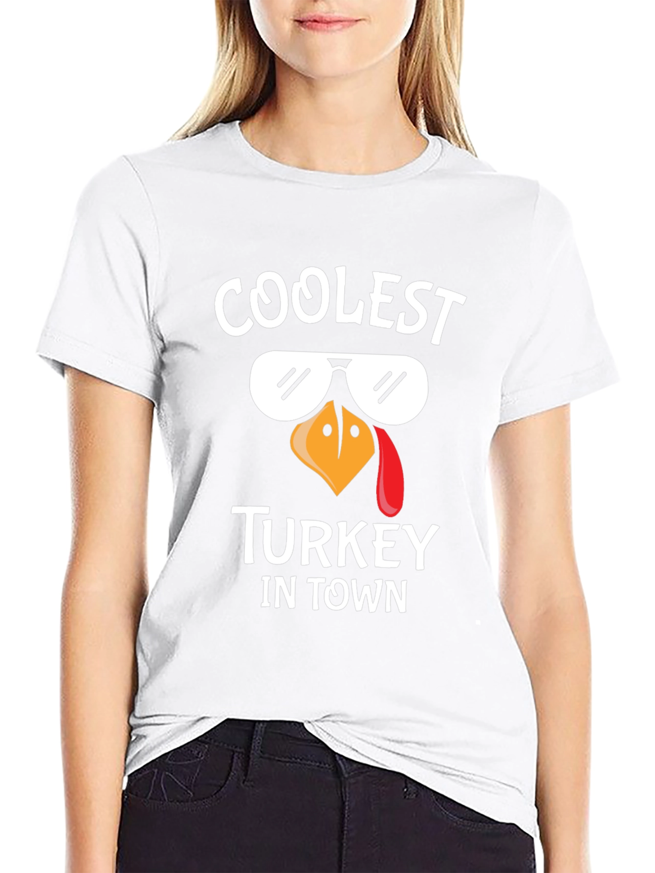 Coolest Turkey in Town Black Graphic Tee