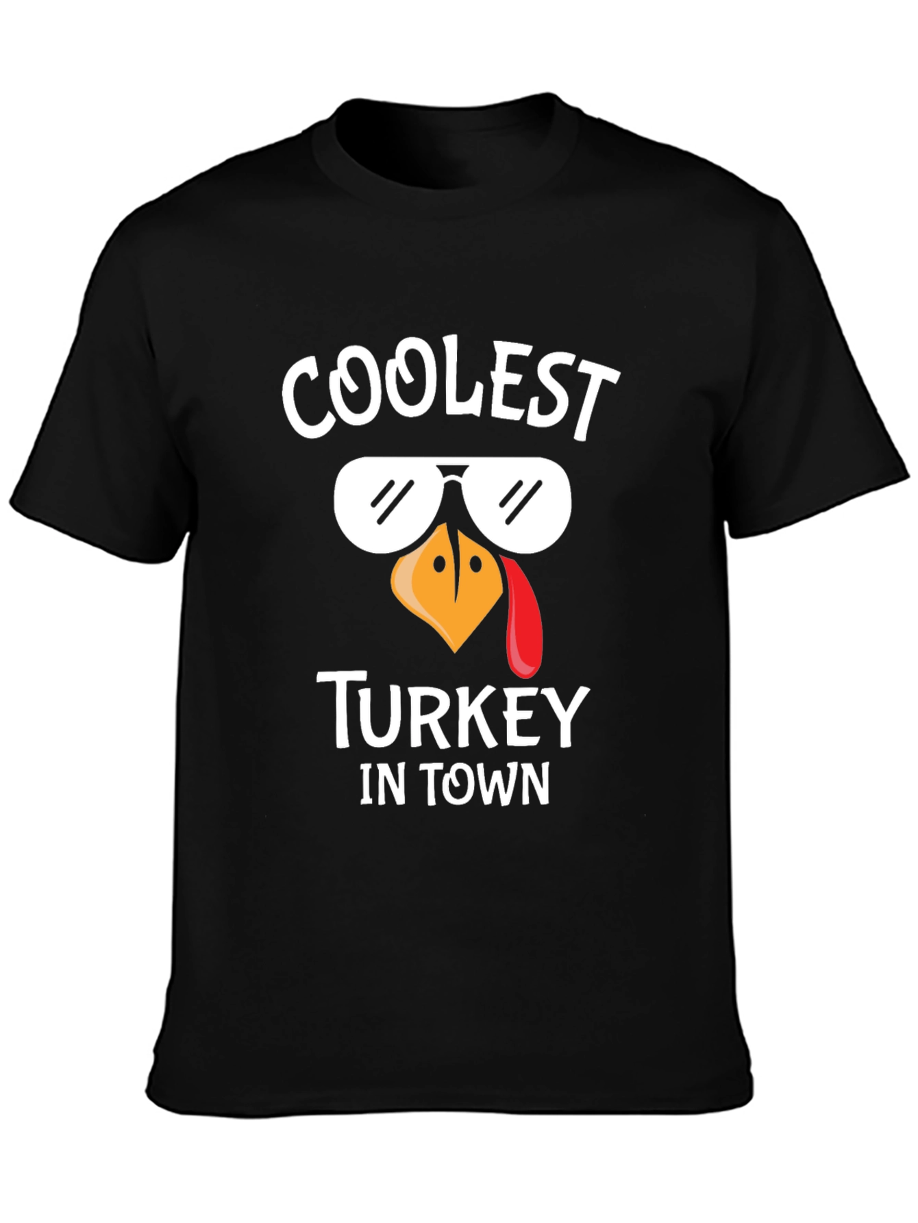 Coolest Turkey in Town Black Graphic Tee