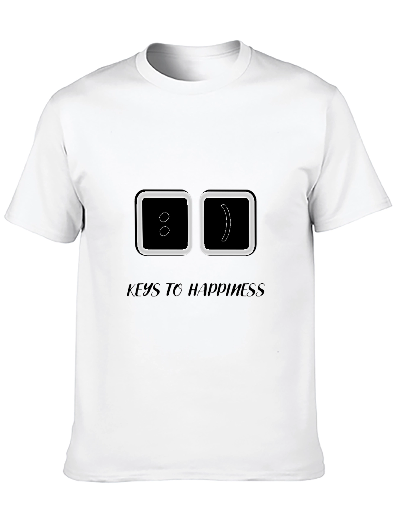 Keys To Happiness T-Shirt - Black Emoticon Design