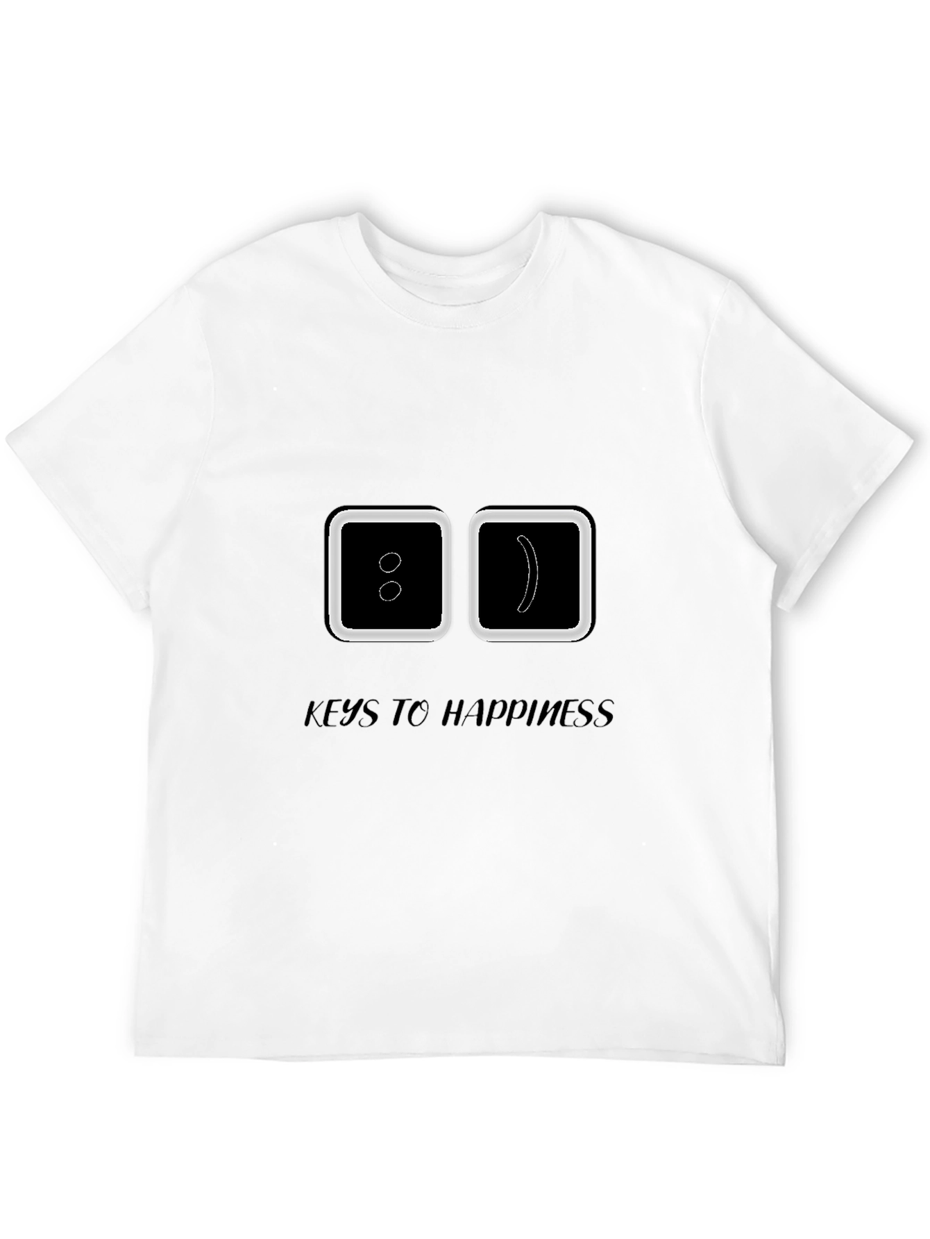 Keys To Happiness T-Shirt - Black Emoticon Design