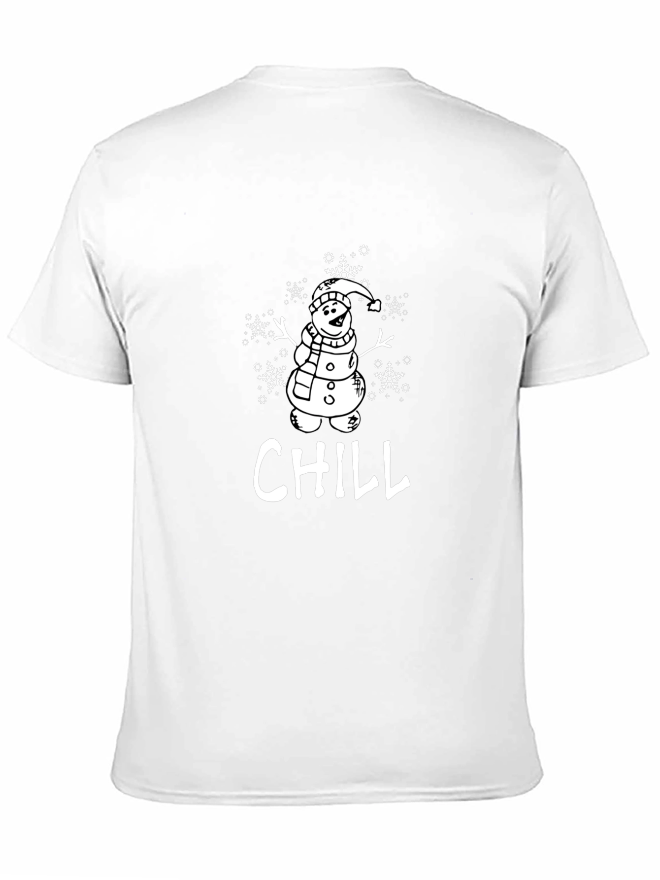 Chill Snowman Graphic Tee - Black Holiday T-Shirt