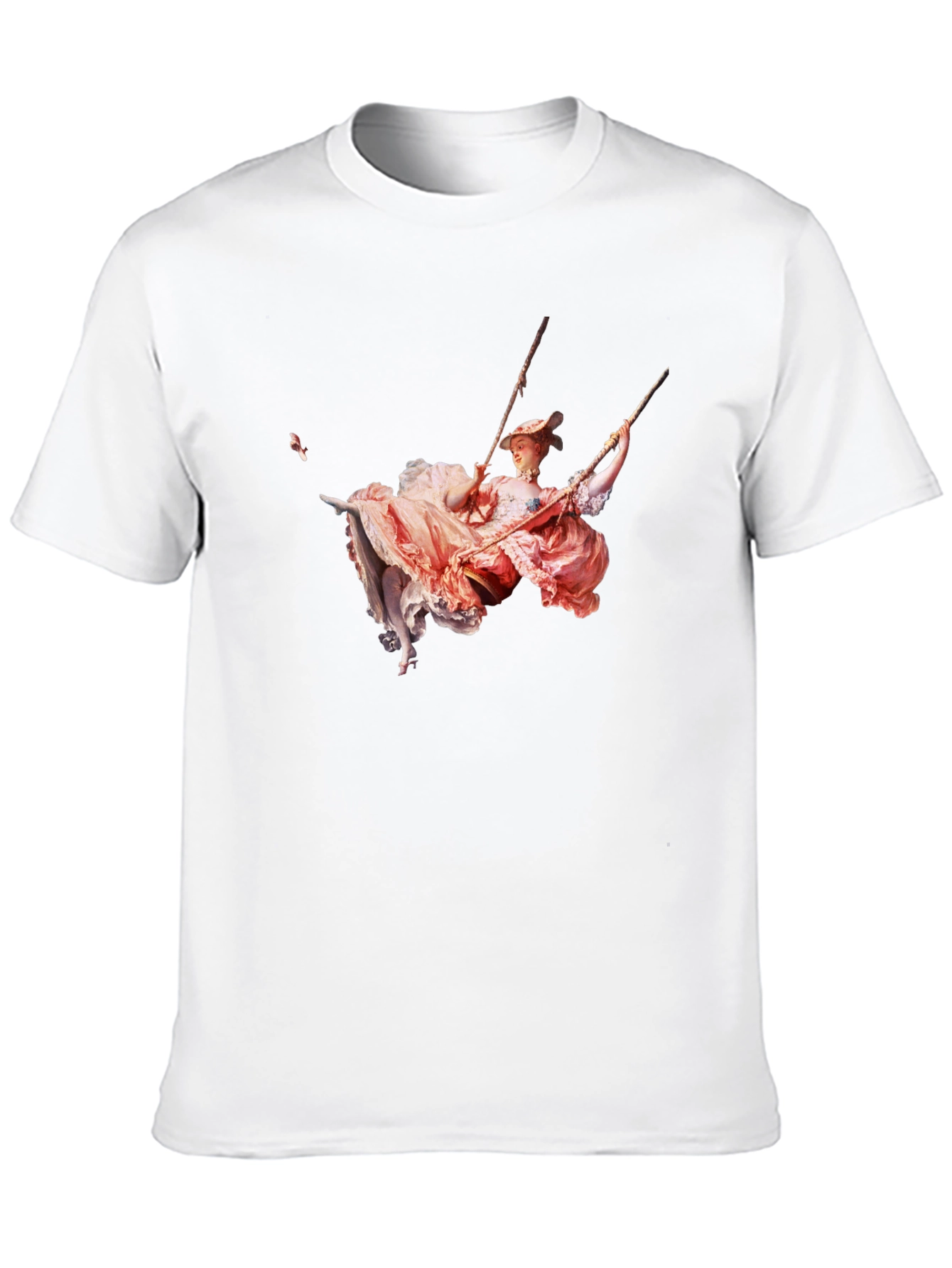 Rococo Swing Art Graphic Tee - Stylish Black T-Shirt