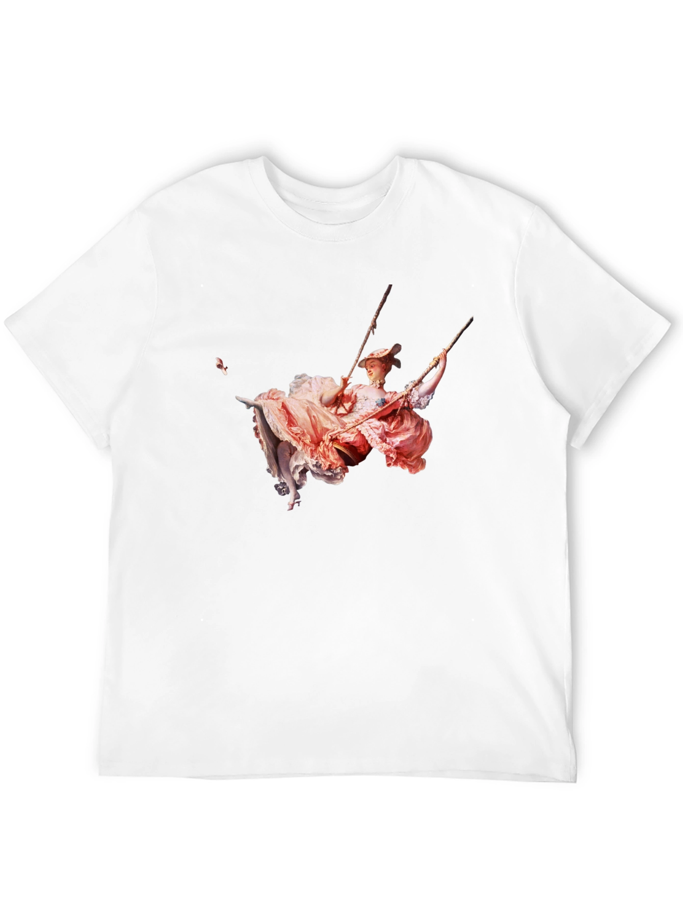 Rococo Swing Art Graphic Tee - Stylish Black T-Shirt