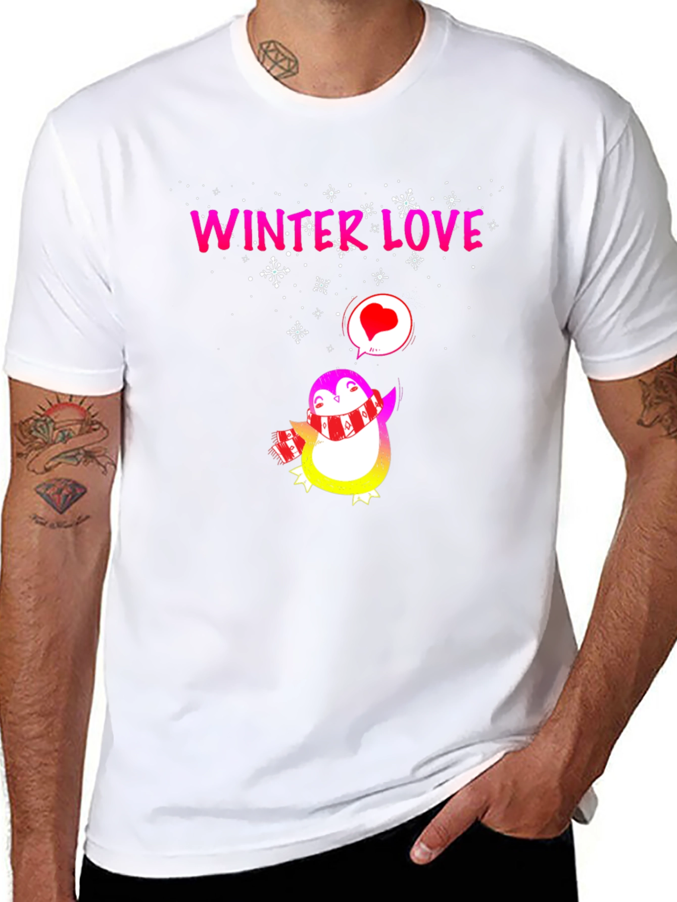 Winter Love Penguin Graphic Tee