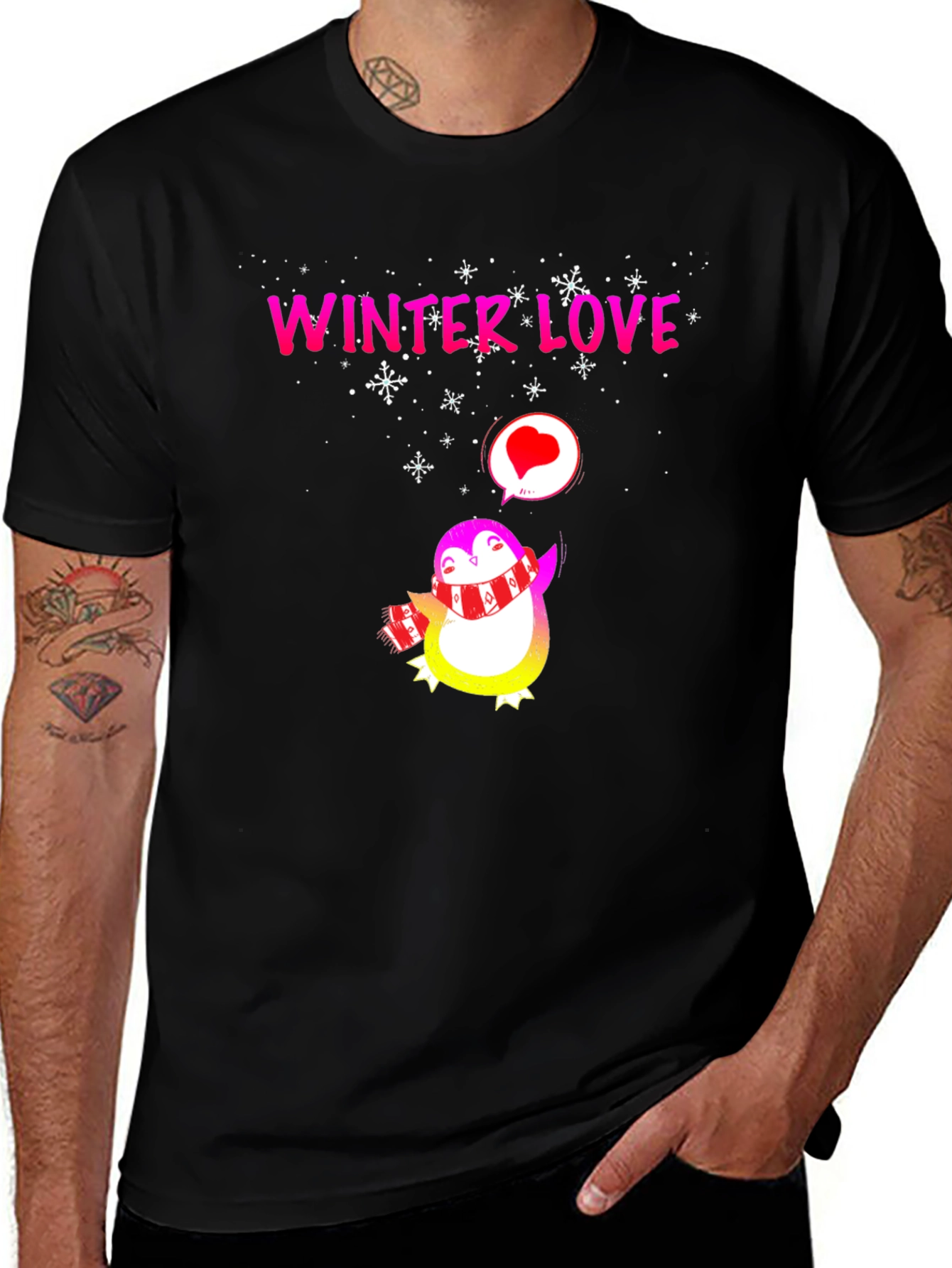 Winter Love Penguin Graphic Tee