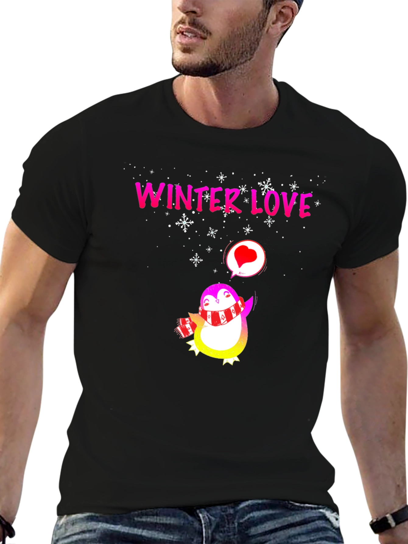 Winter Love Penguin Graphic Tee