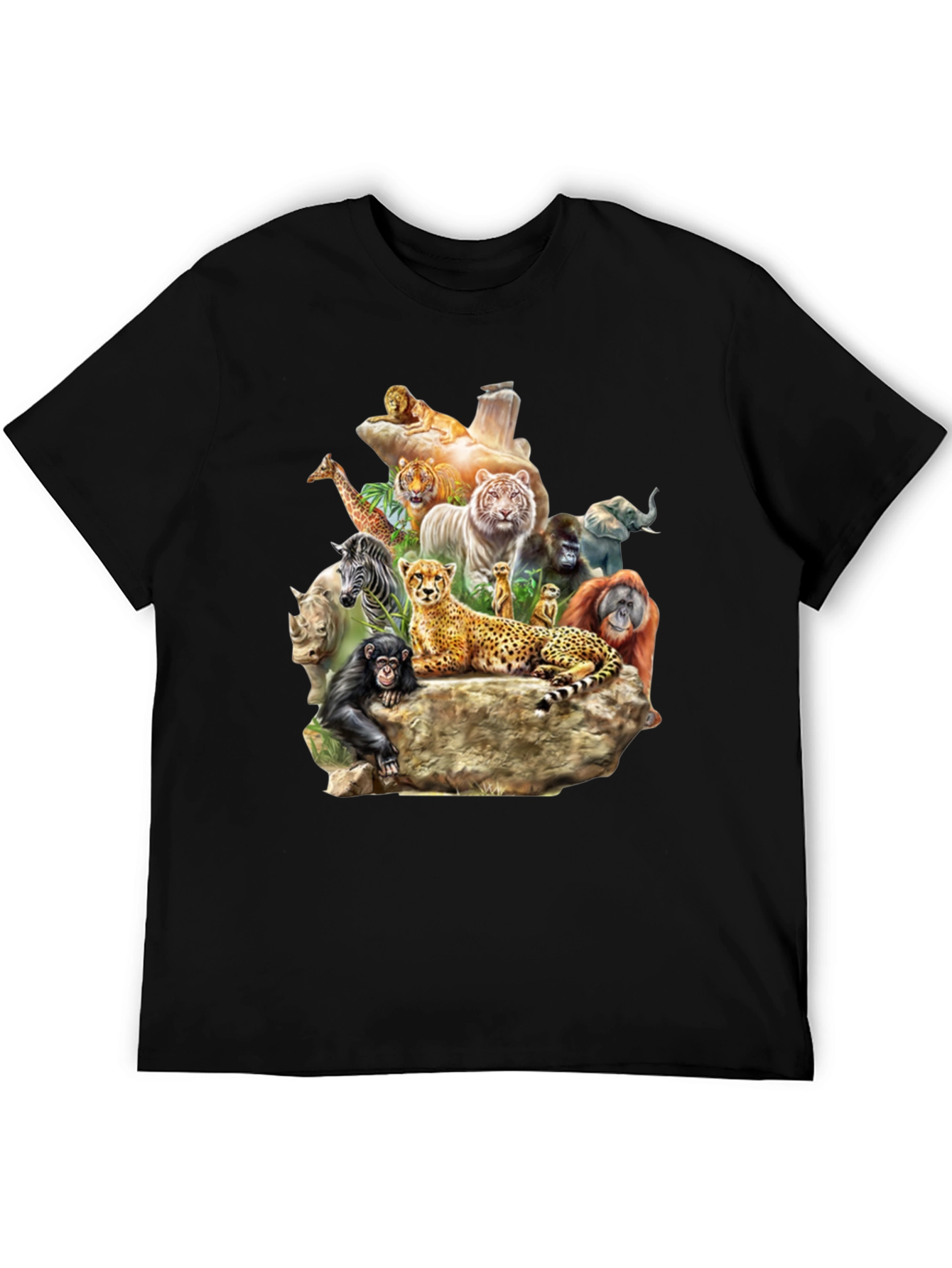 Wildlife Animals Graphic T-Shirt - Black