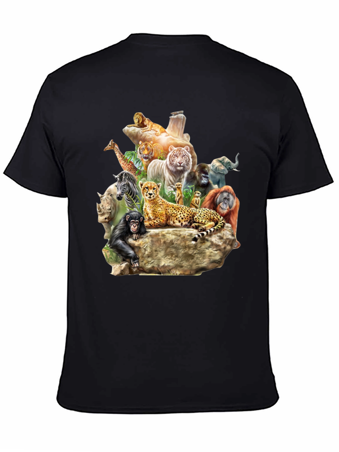 Wildlife Animals Graphic T-Shirt - Black