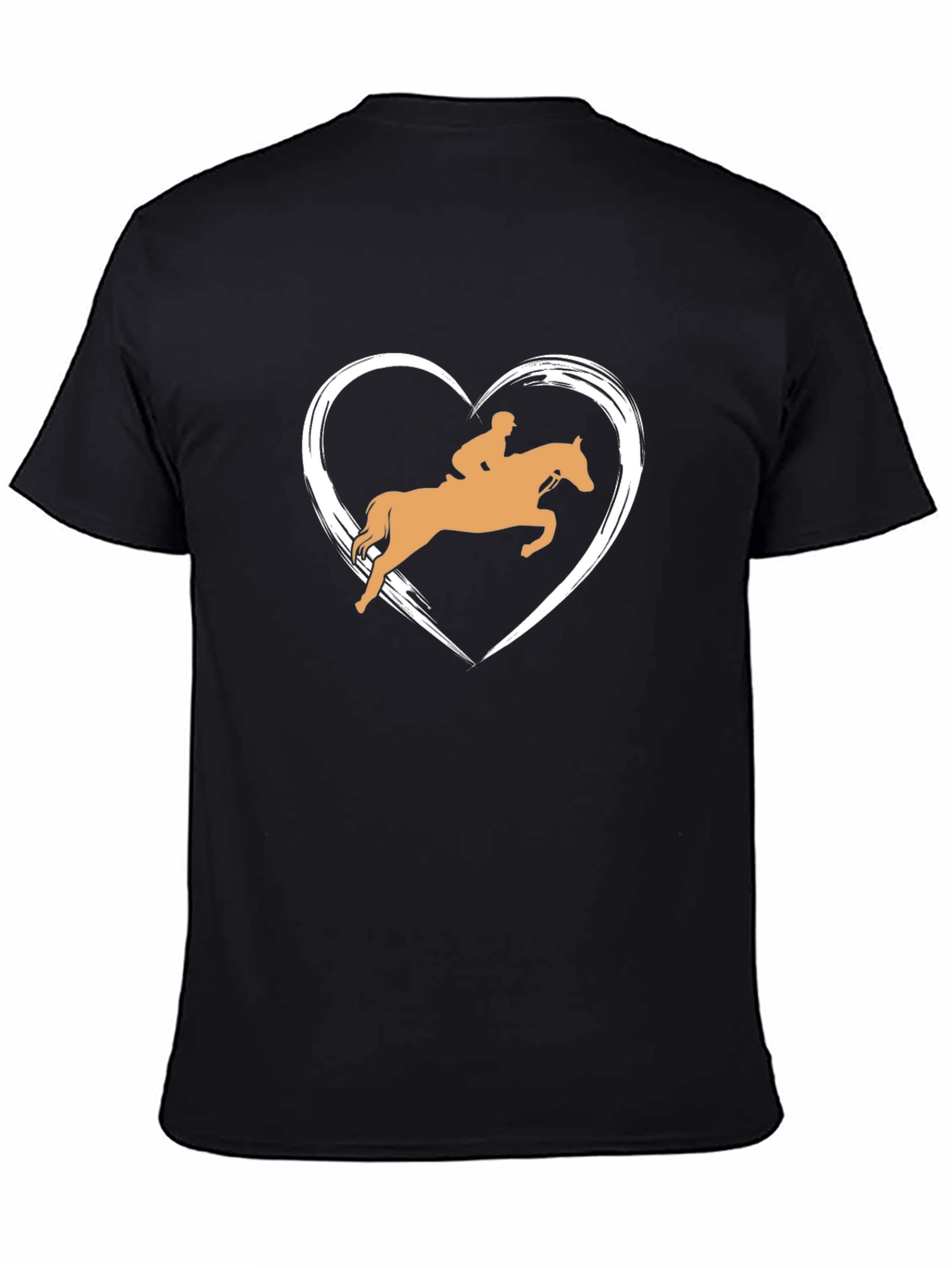 Equestrian Heart Graphic Tee - Black Cotton Comfort