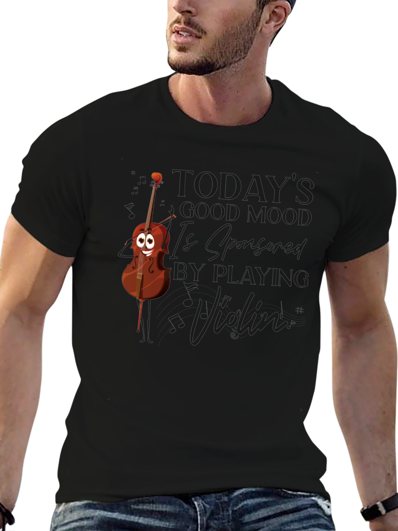 Violin Mood Mens Graphic T-Shirt