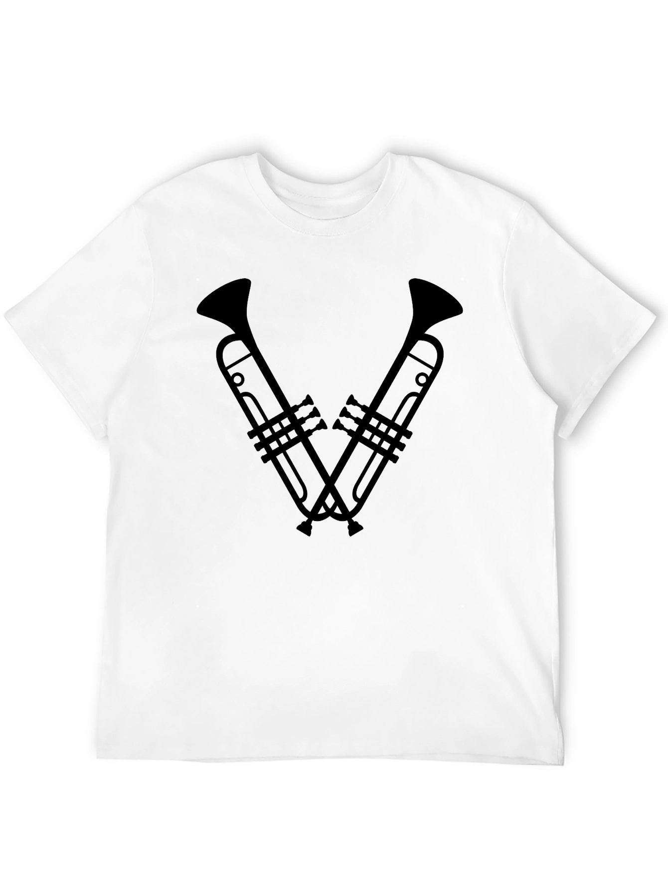 Trumpet V-Neck Graphic Tee - Musician T-Shirt