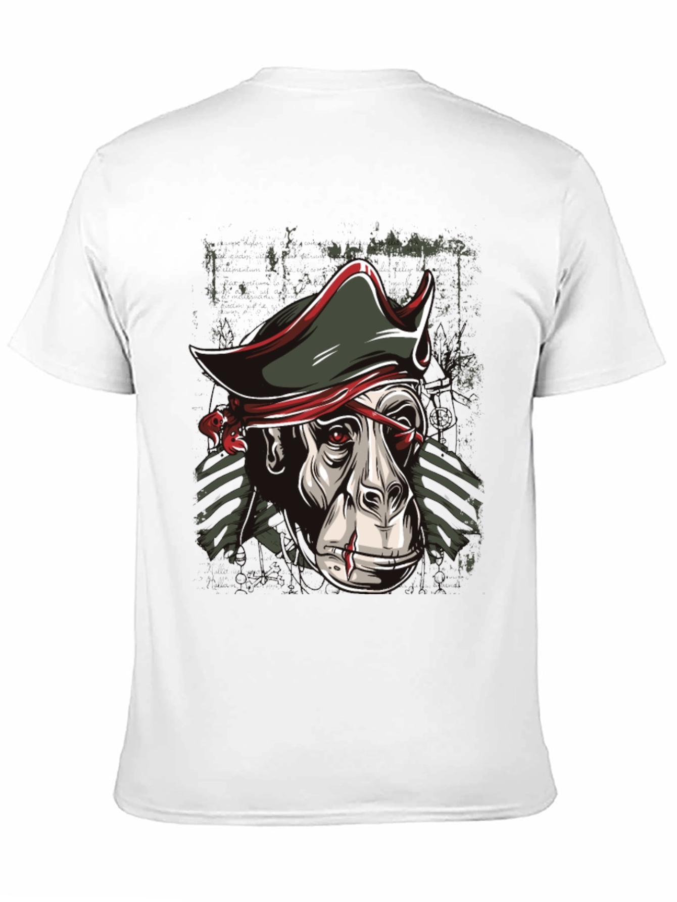 Pirate Monkey Graphic T-Shirt - Black Cotton Tee