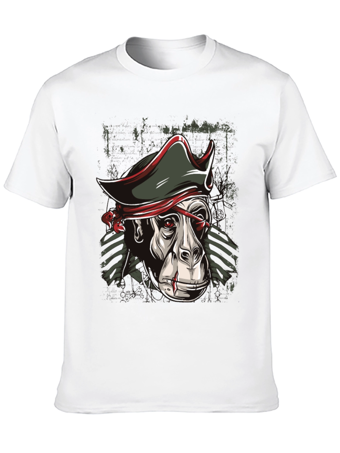 Pirate Monkey Graphic T-Shirt - Black Cotton Tee